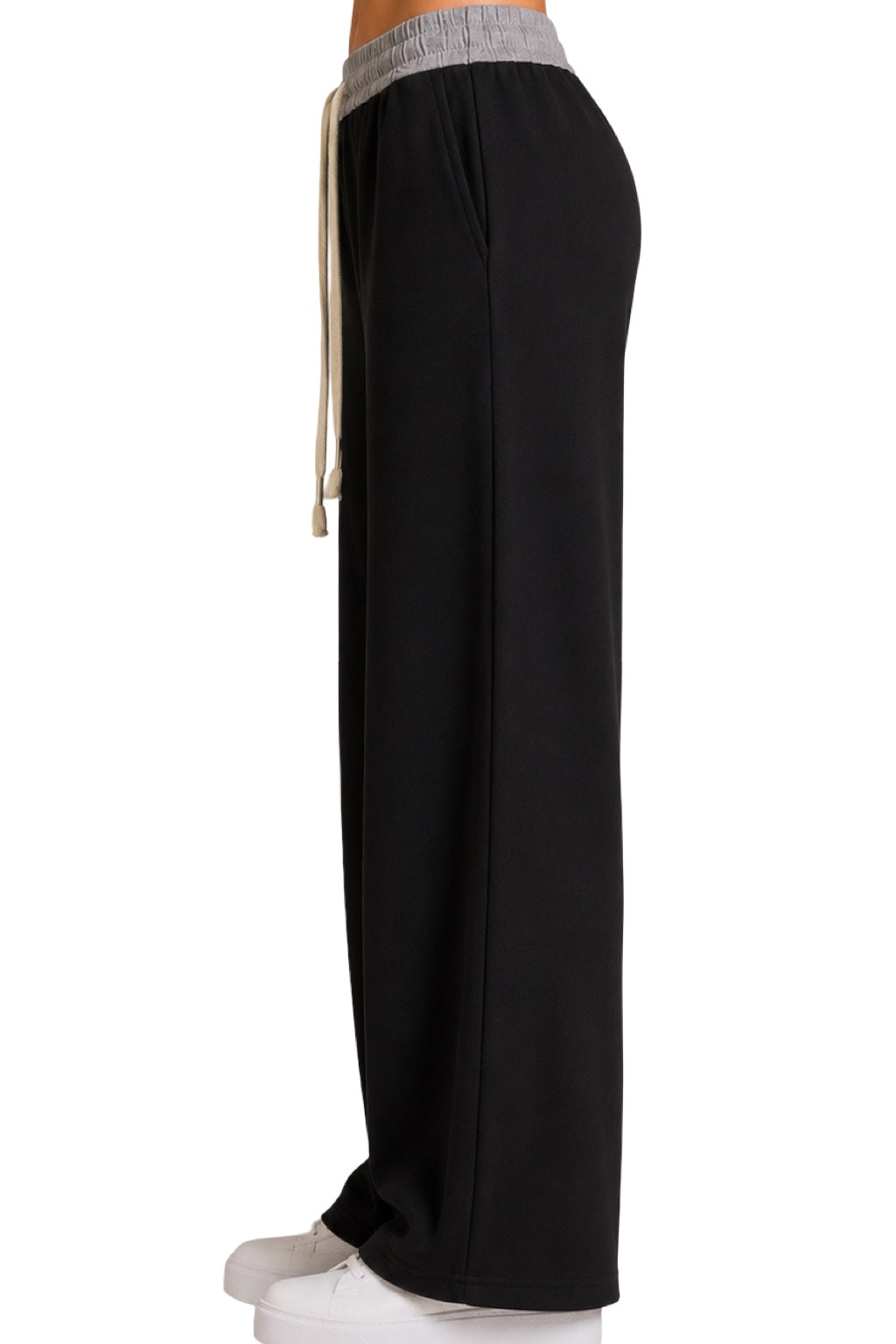 Pantaloni Tuta Elastico a Contrasto