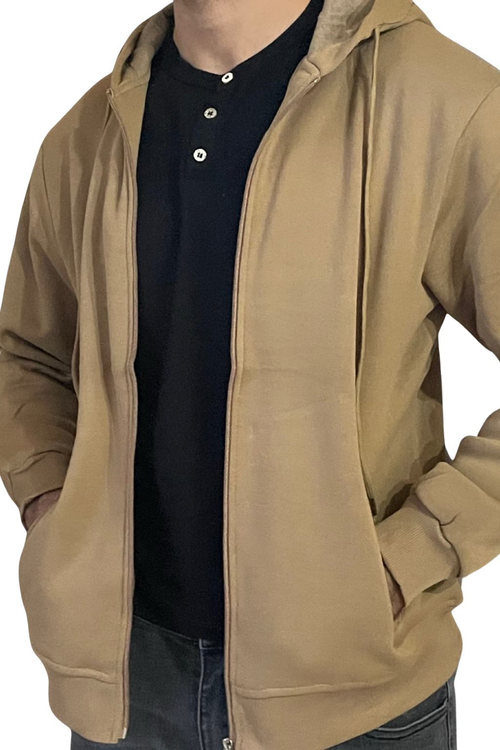 Felpa uomo con zip e cappuccio