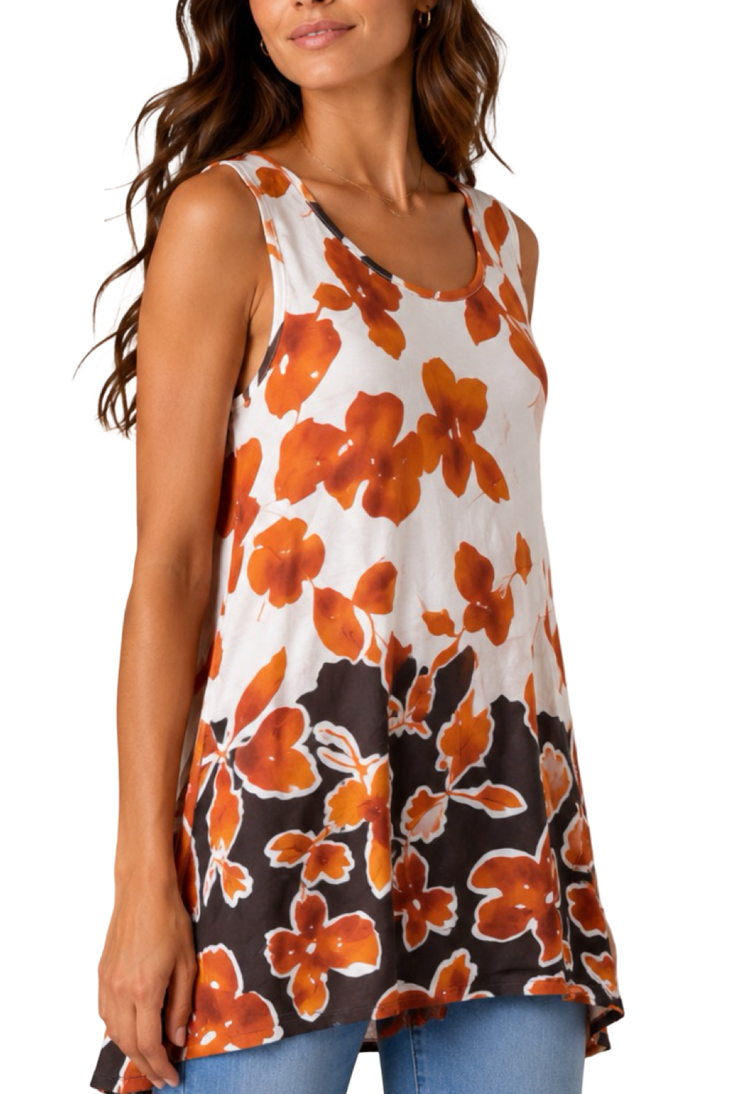 Blusa giro maniche floreale