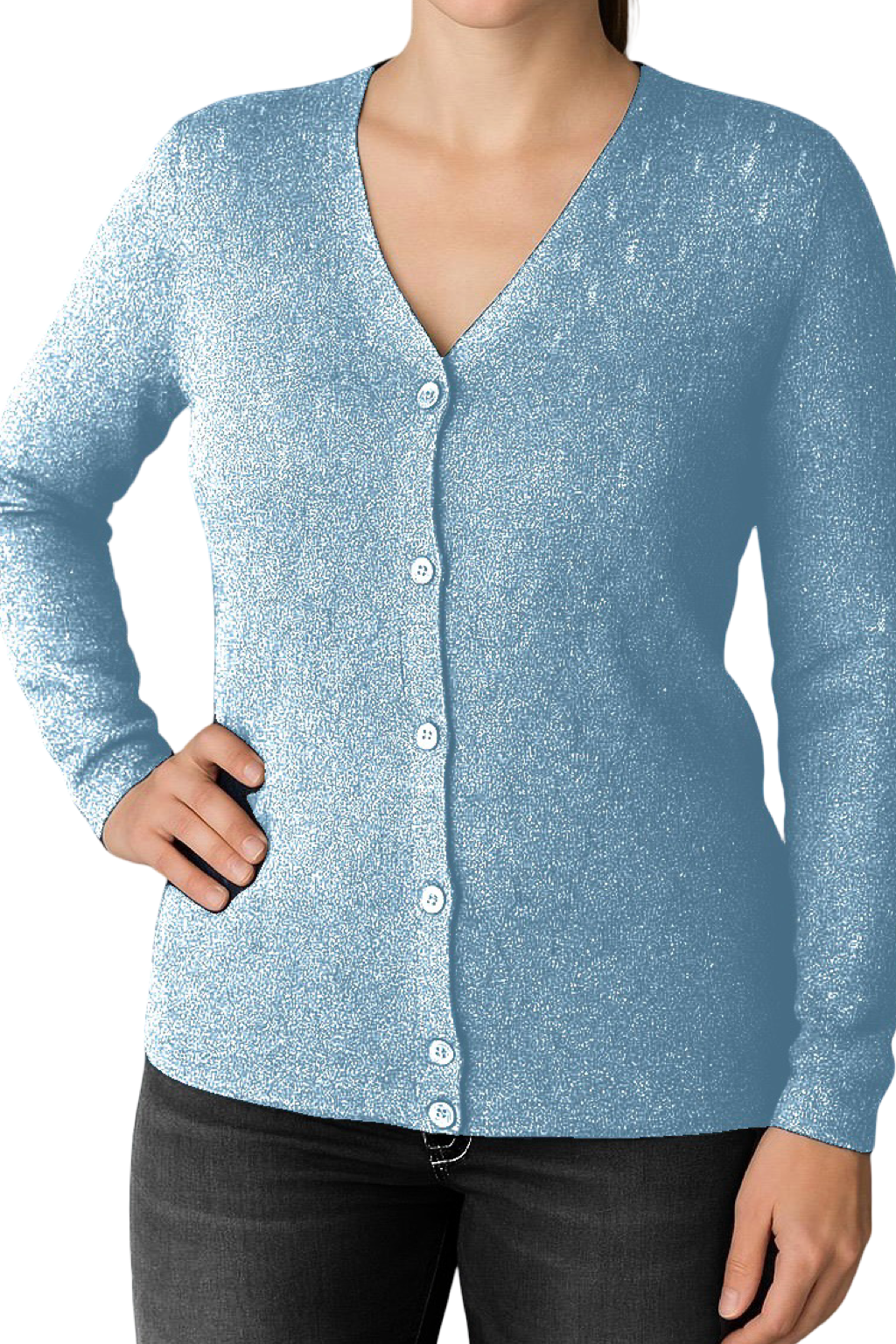Maglia Glitter con bottoncini