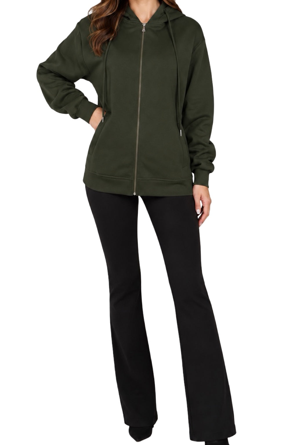 Felpa con zip e cappuccio Donna