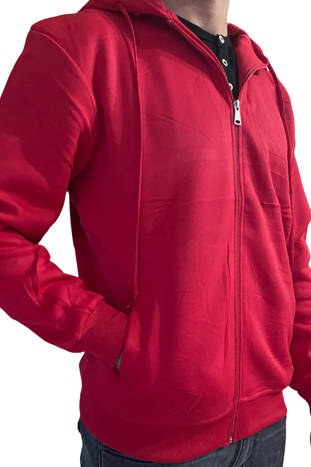 Felpa uomo con zip e cappuccio
