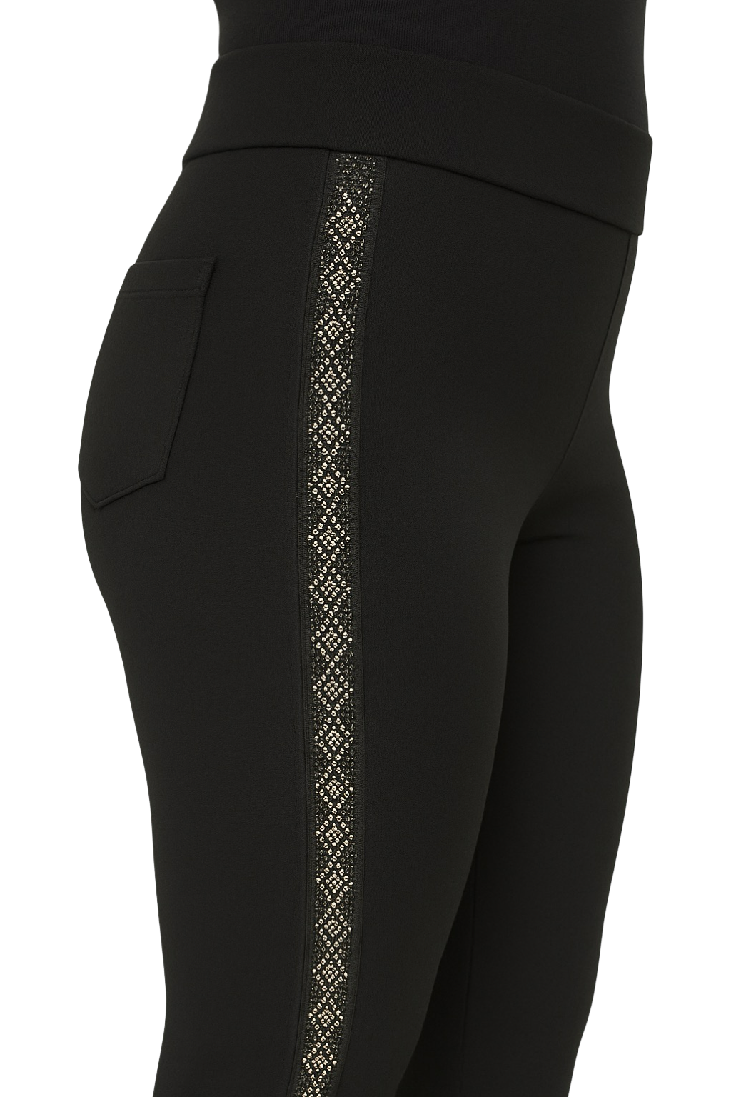 Pantalone riga brillantini