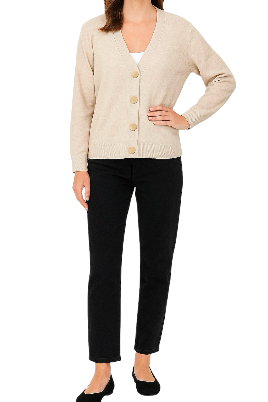Cardigan Bottoni Dorati