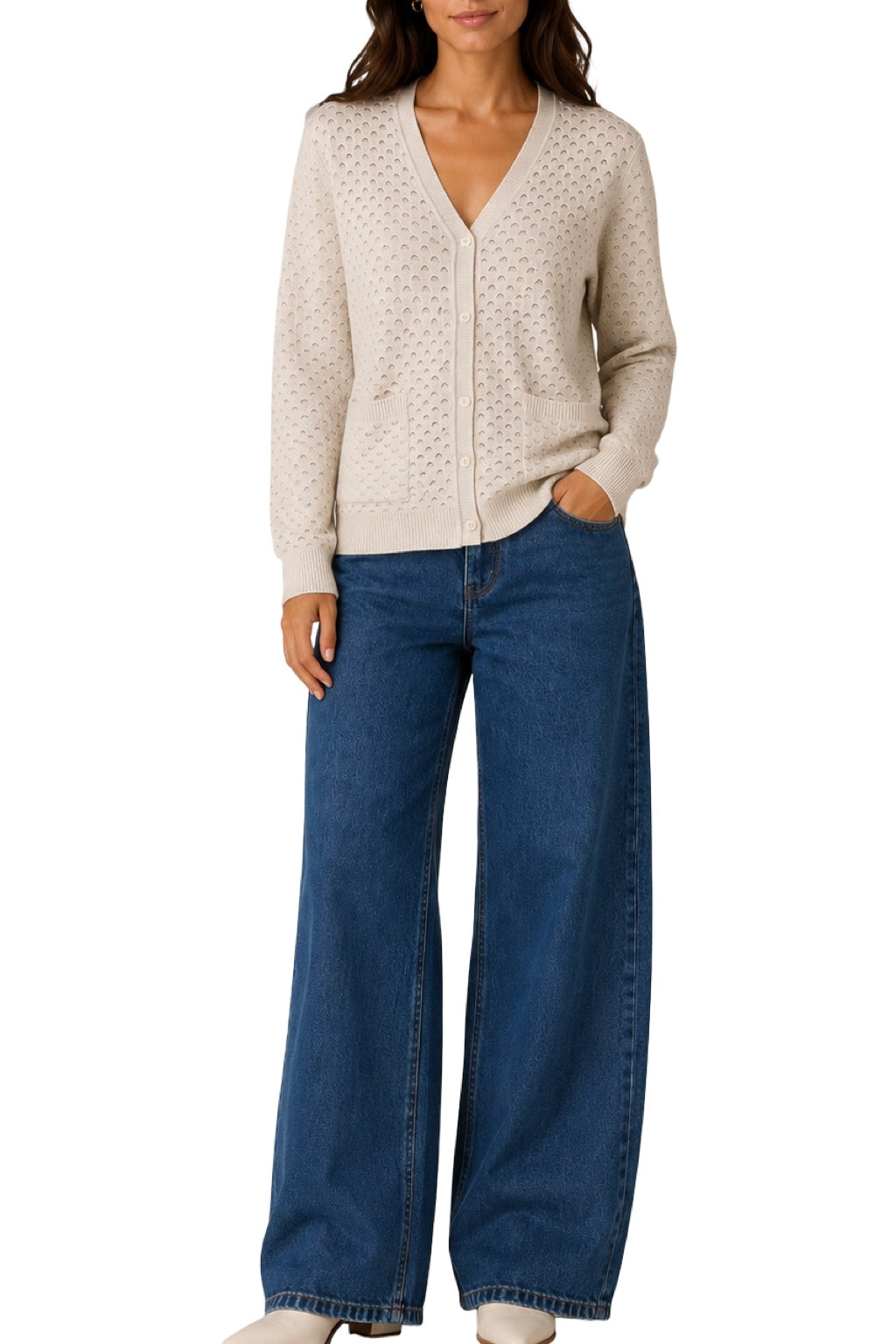 Cardigan Traforato con tasche