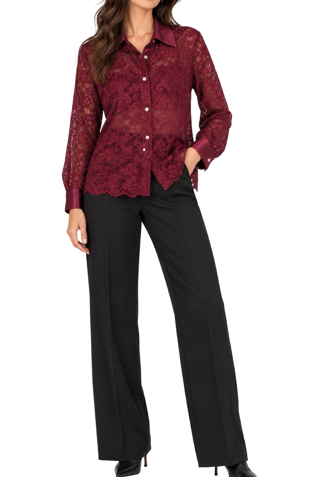 Camicia Riporto in Raso