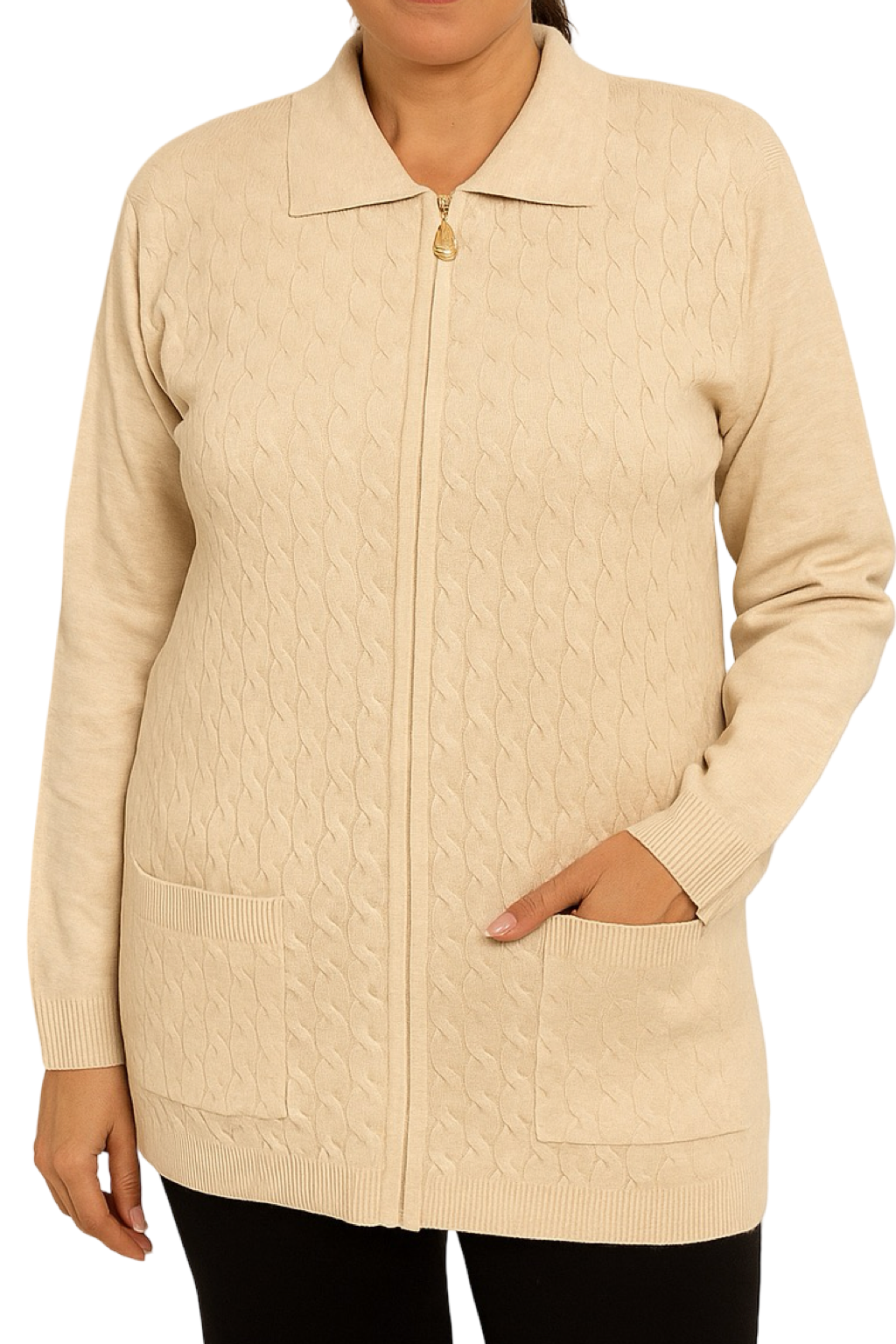 Maglione con Zip e Tasche