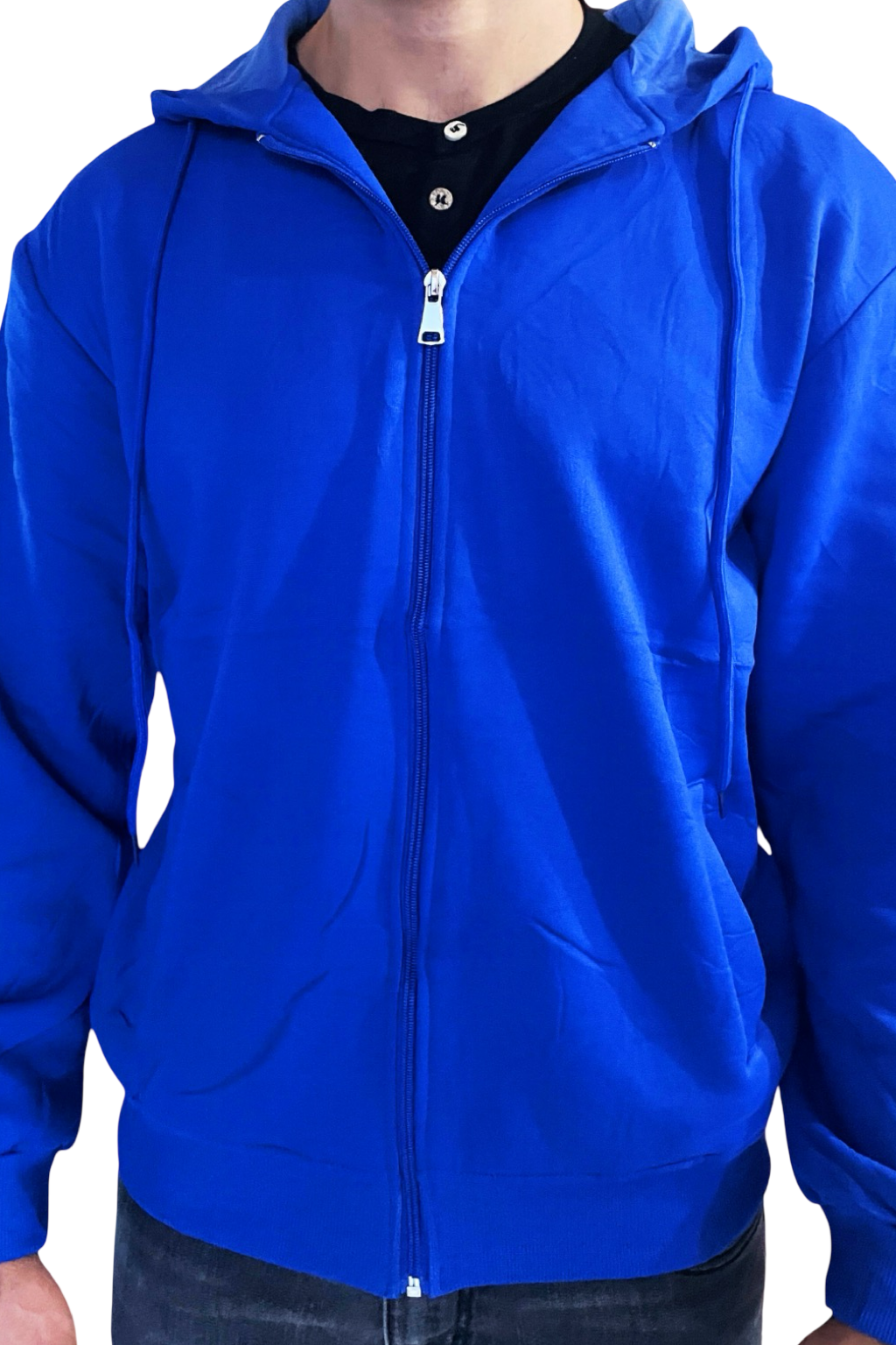 Felpa uomo con zip e cappuccio