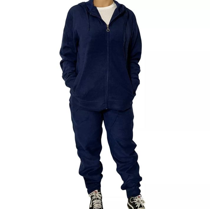 Felpa in pile da donna con zip senza cappuccio fantasia termica calda Nera L XL