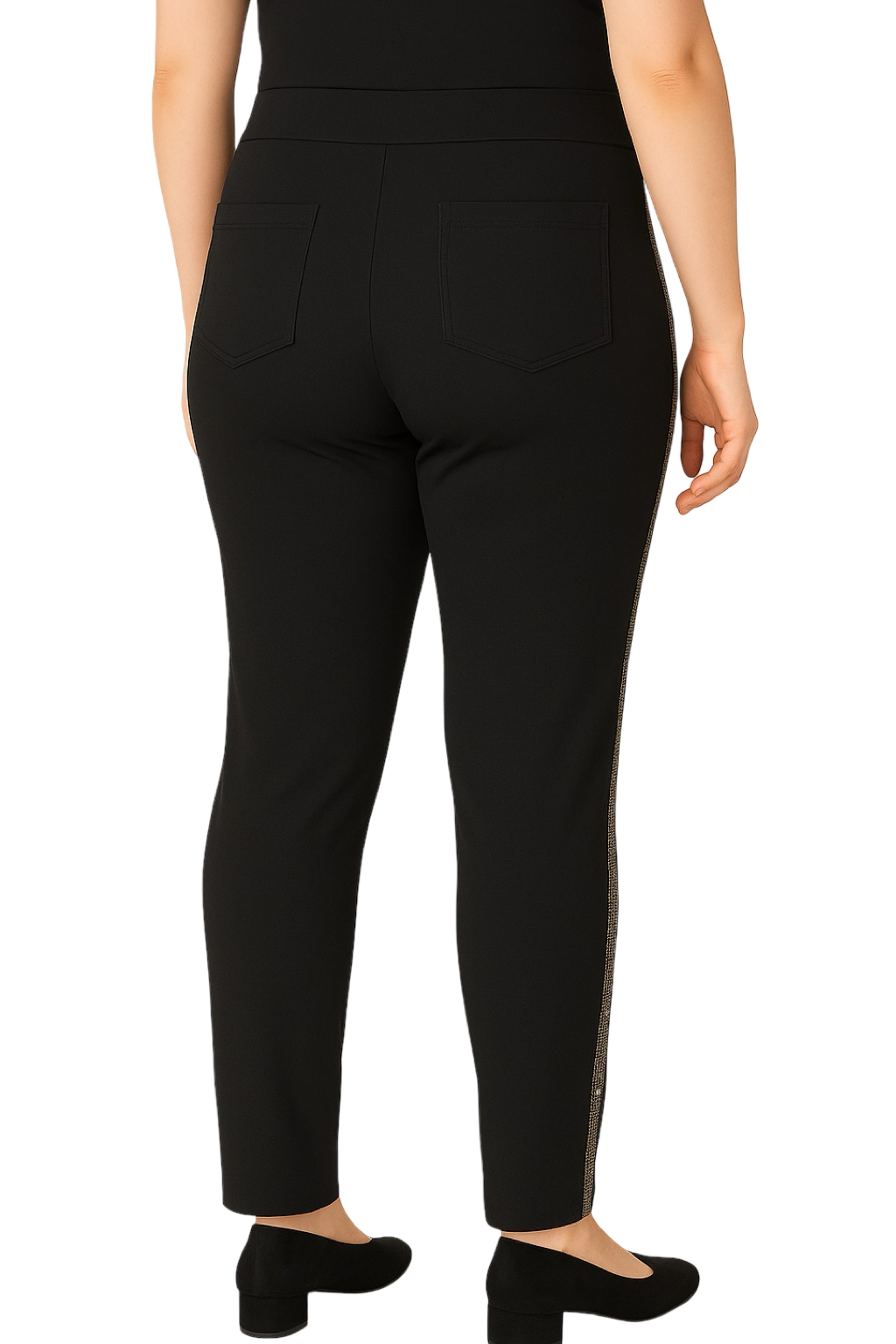 Pantalone riga brillantini