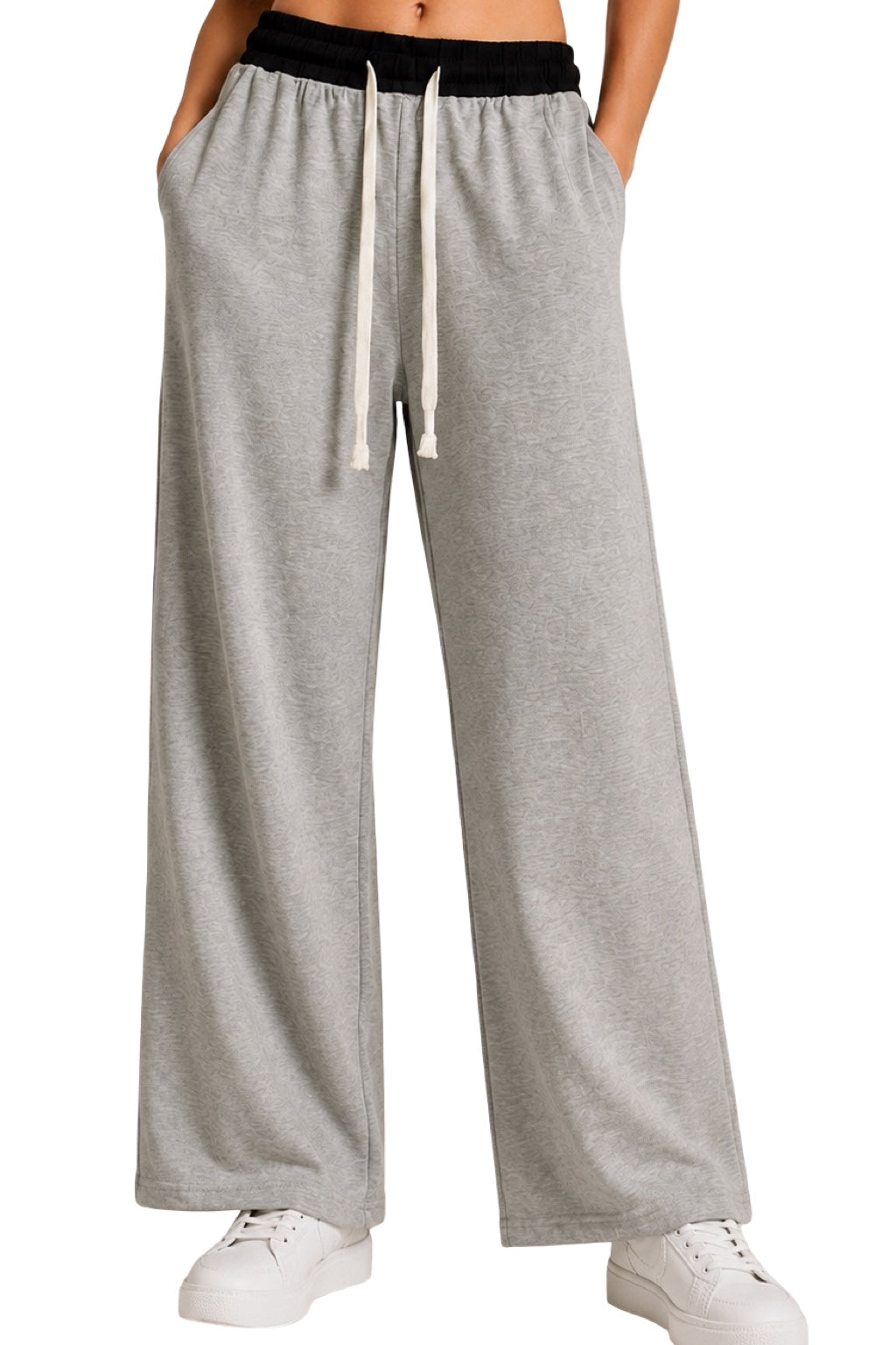 Pantaloni Tuta Elastico a Contrasto