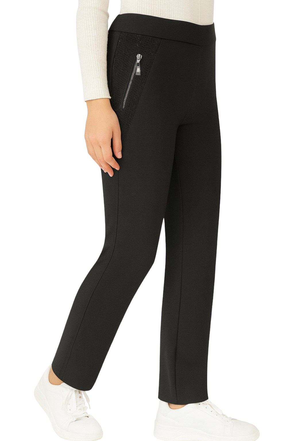 Pantaloni Strass e tasche con zip