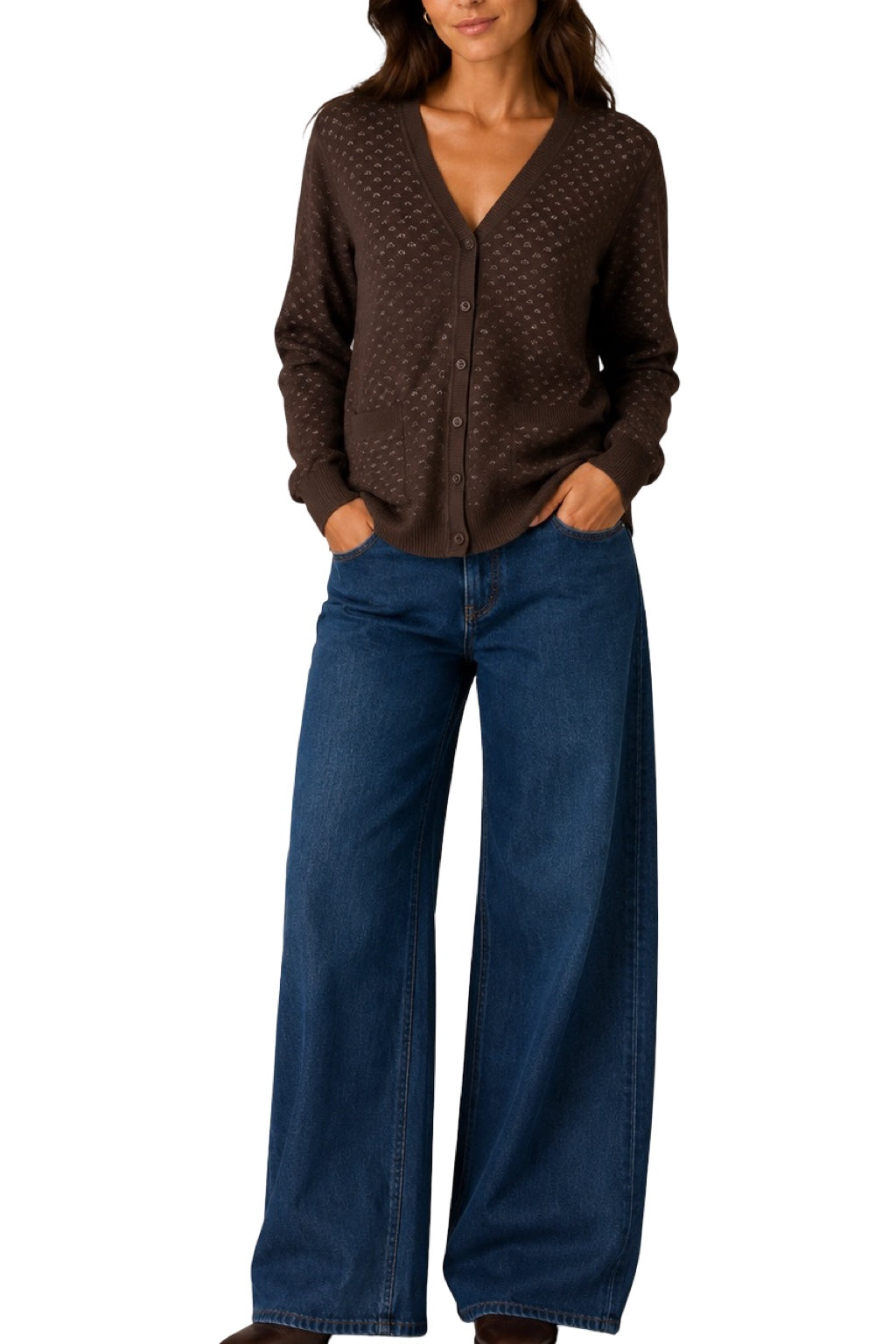 Cardigan Traforato con tasche