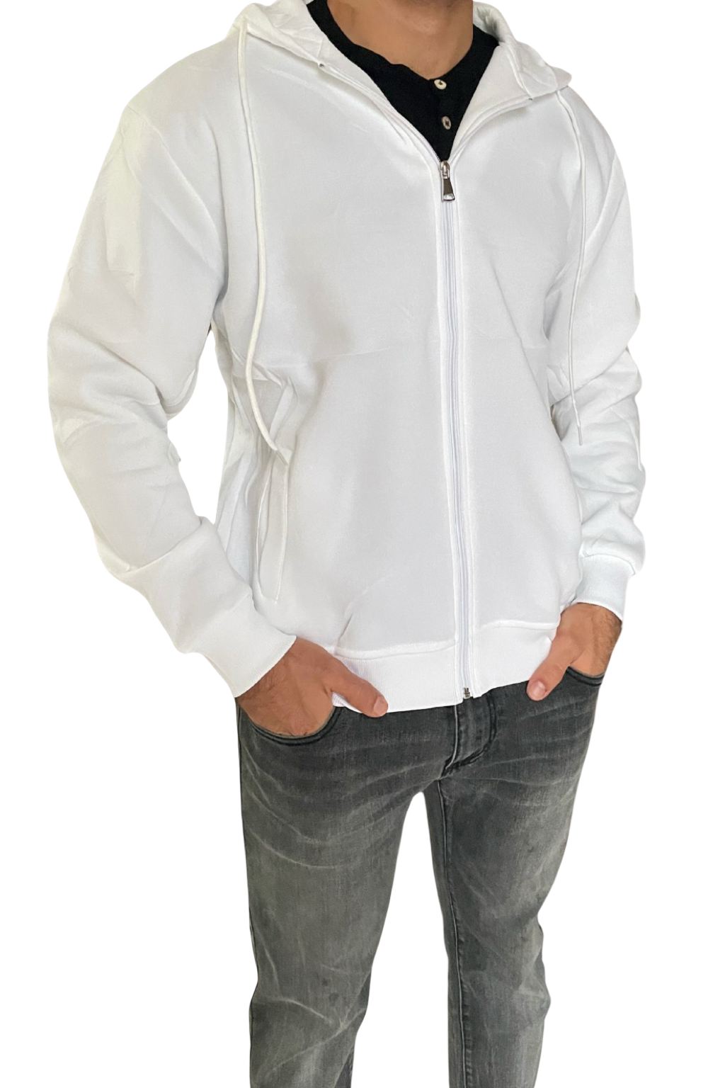 Felpa uomo con zip e cappuccio