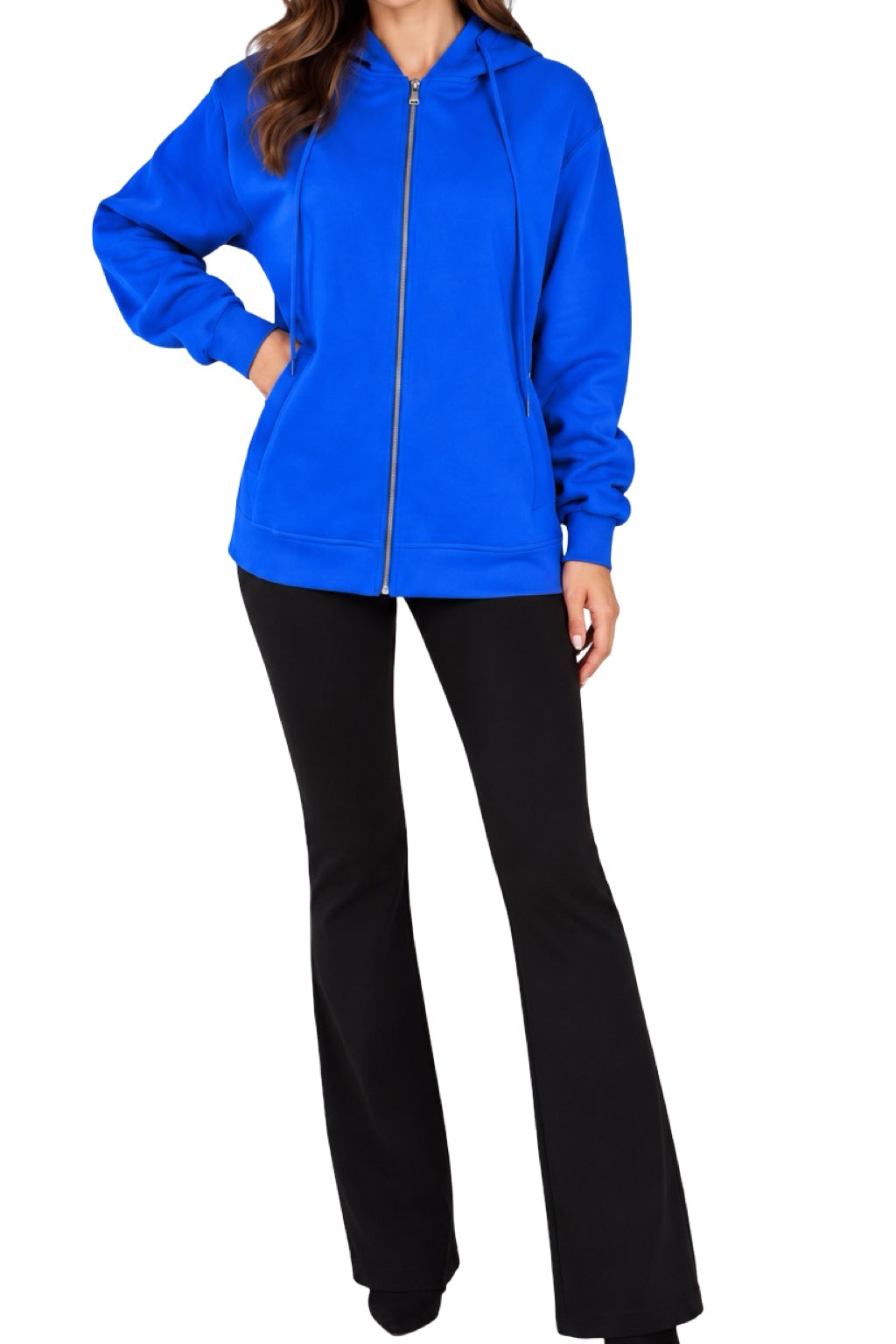 Felpa con zip e cappuccio Donna