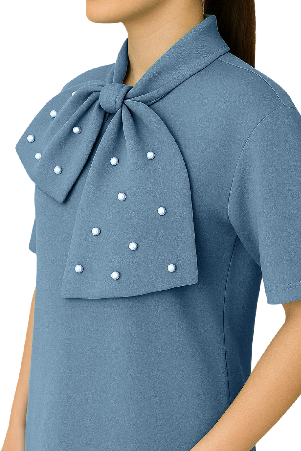 Blusa con Fiocco e Perline
