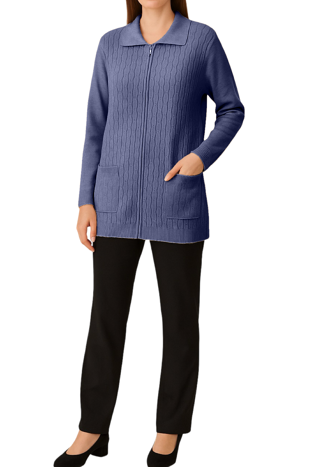 Maglione con Zip e Tasche