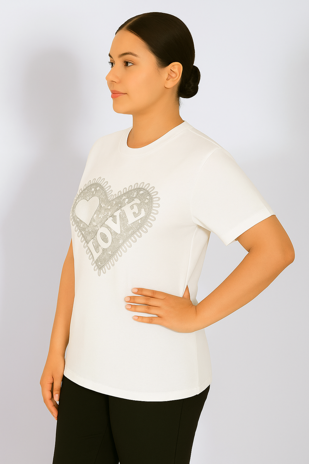 T-Shirt Cuore Paillettes