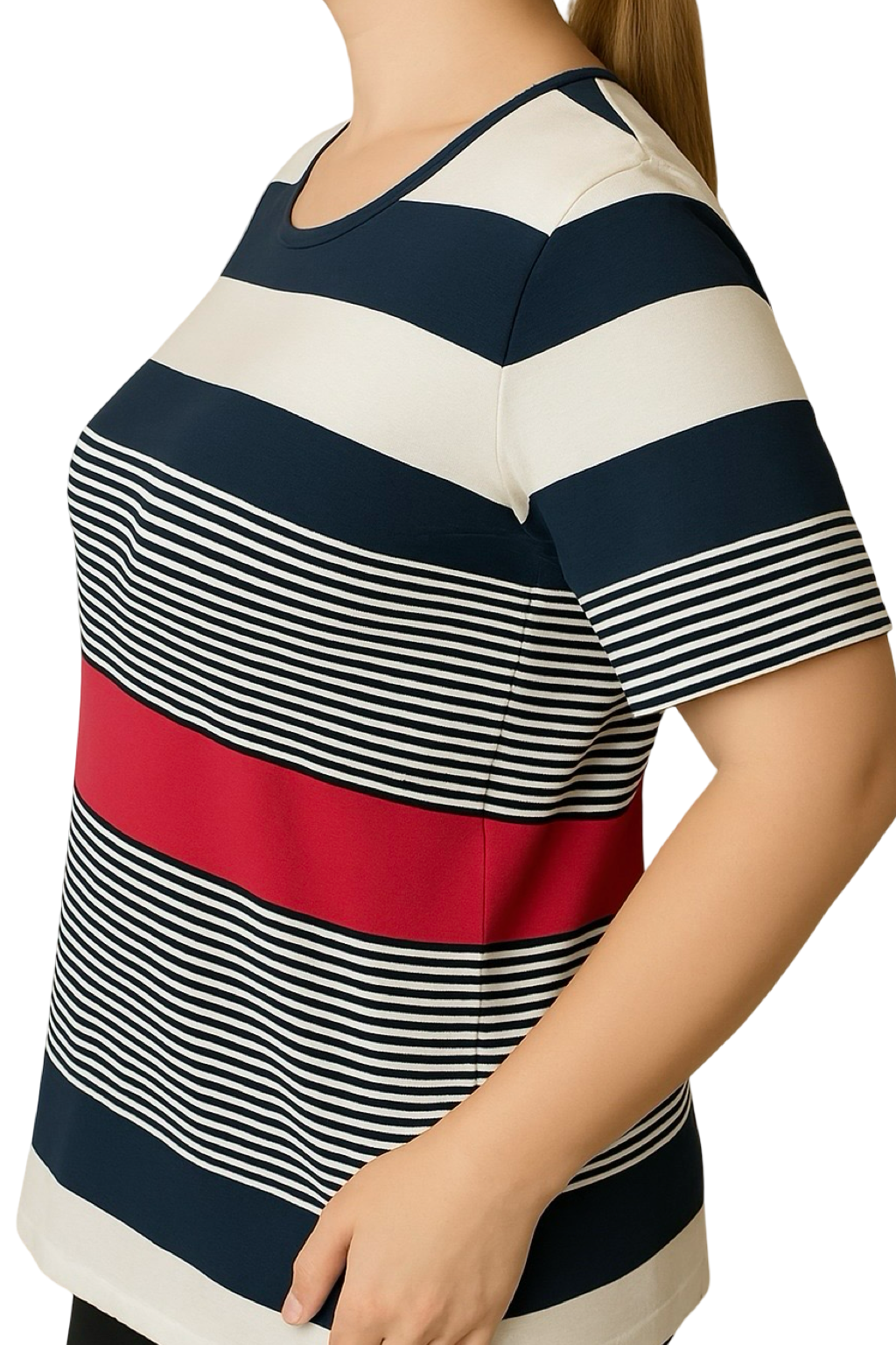 T-Shirt Righe Marca-BLUOLTRE