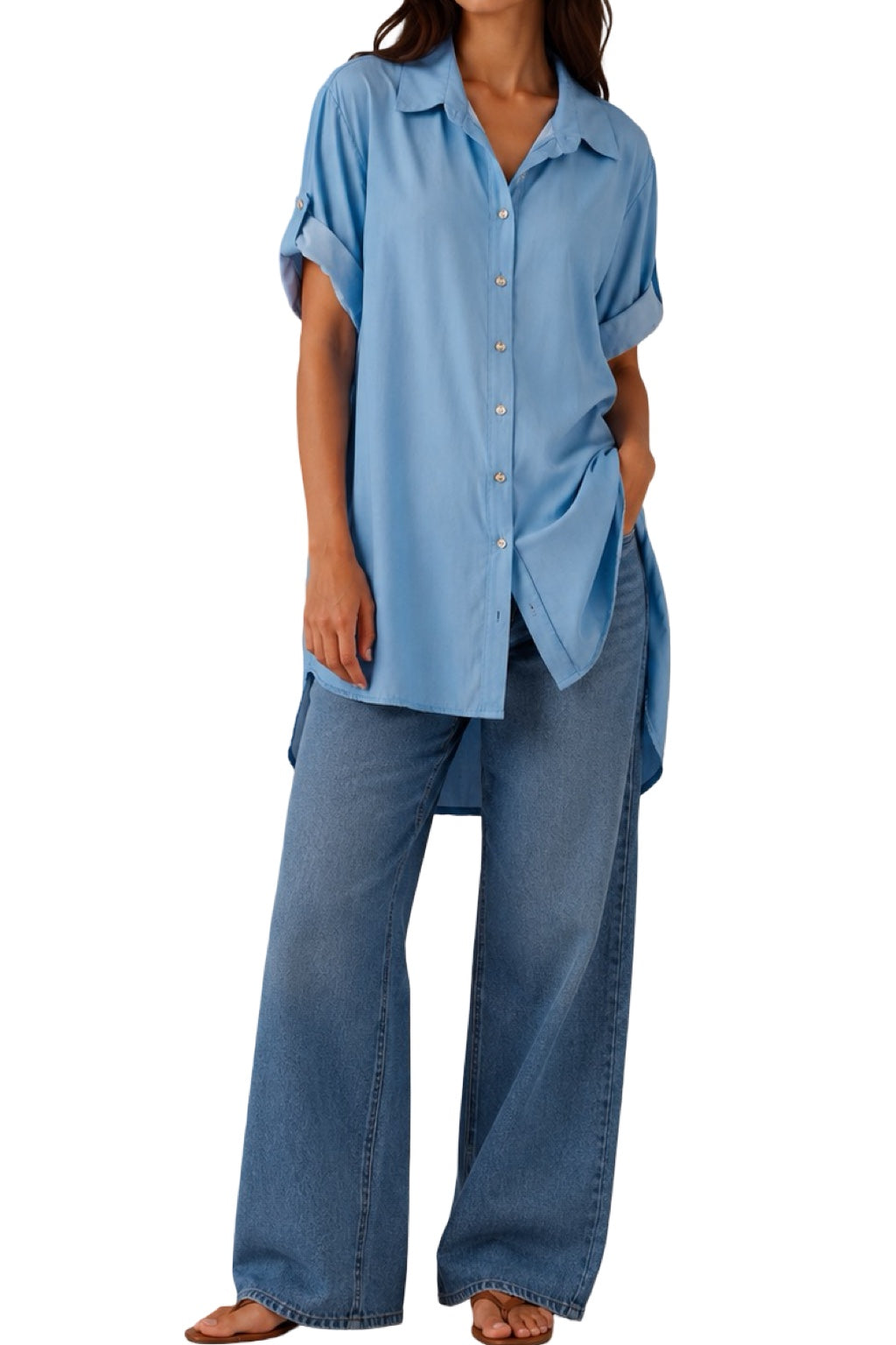 Camicia Lunga Jeans