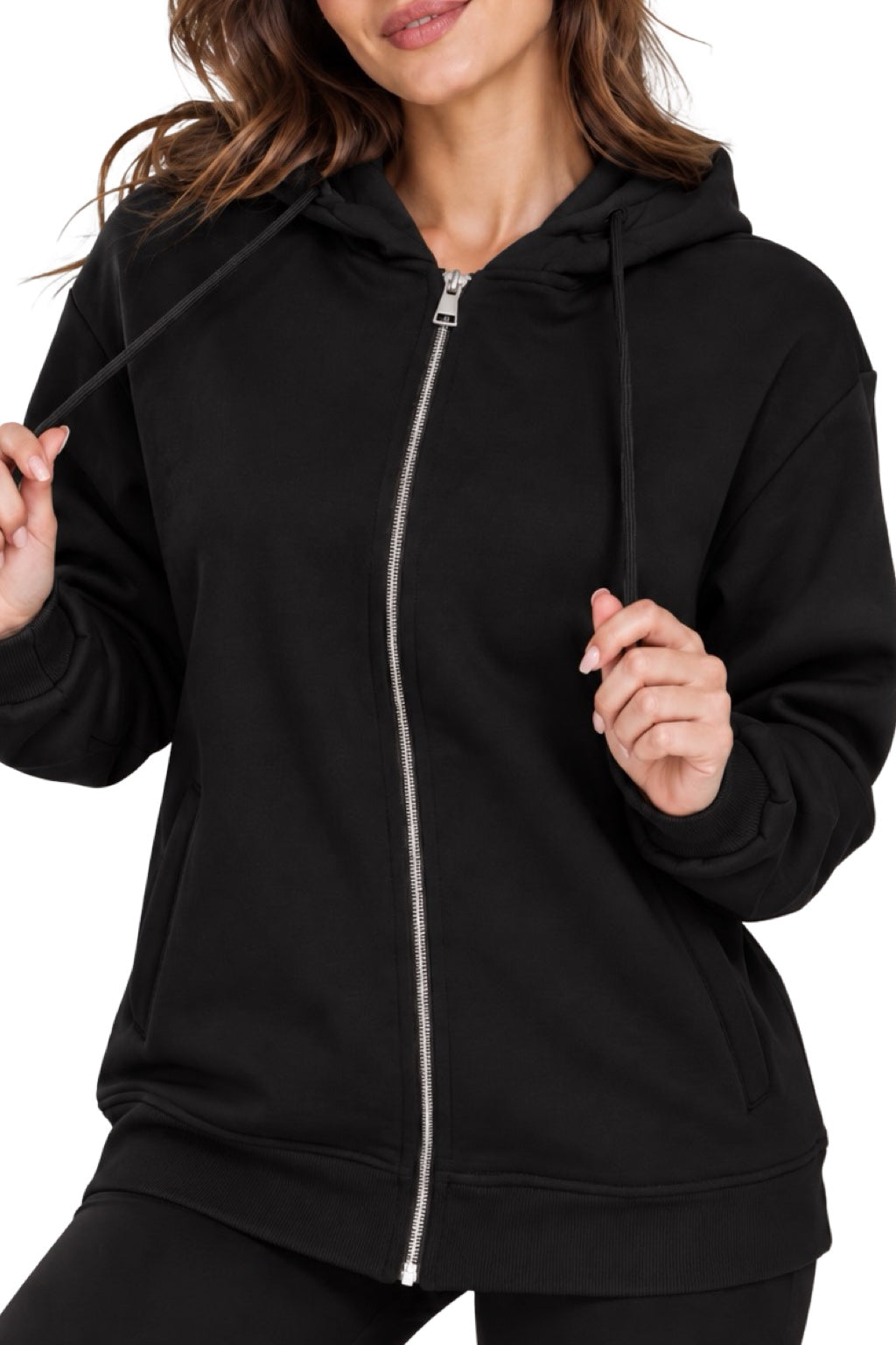 Felpa con zip e cappuccio Donna