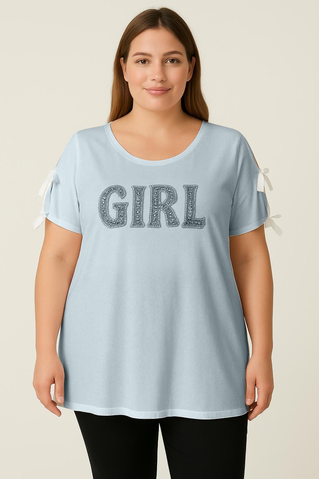 Maglia spalle scoperte con fiocchi
