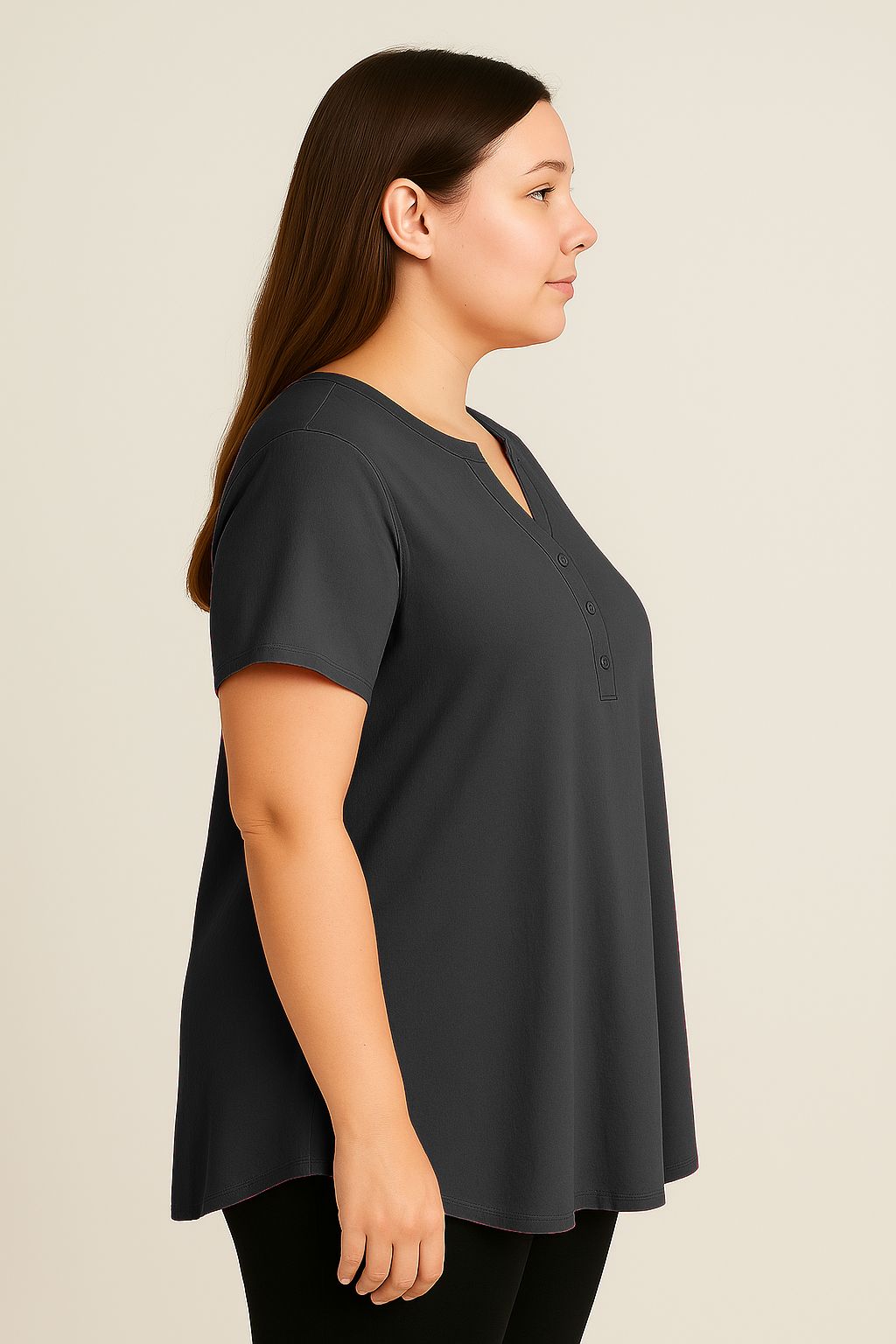Blusa tinta unita scollo coreana