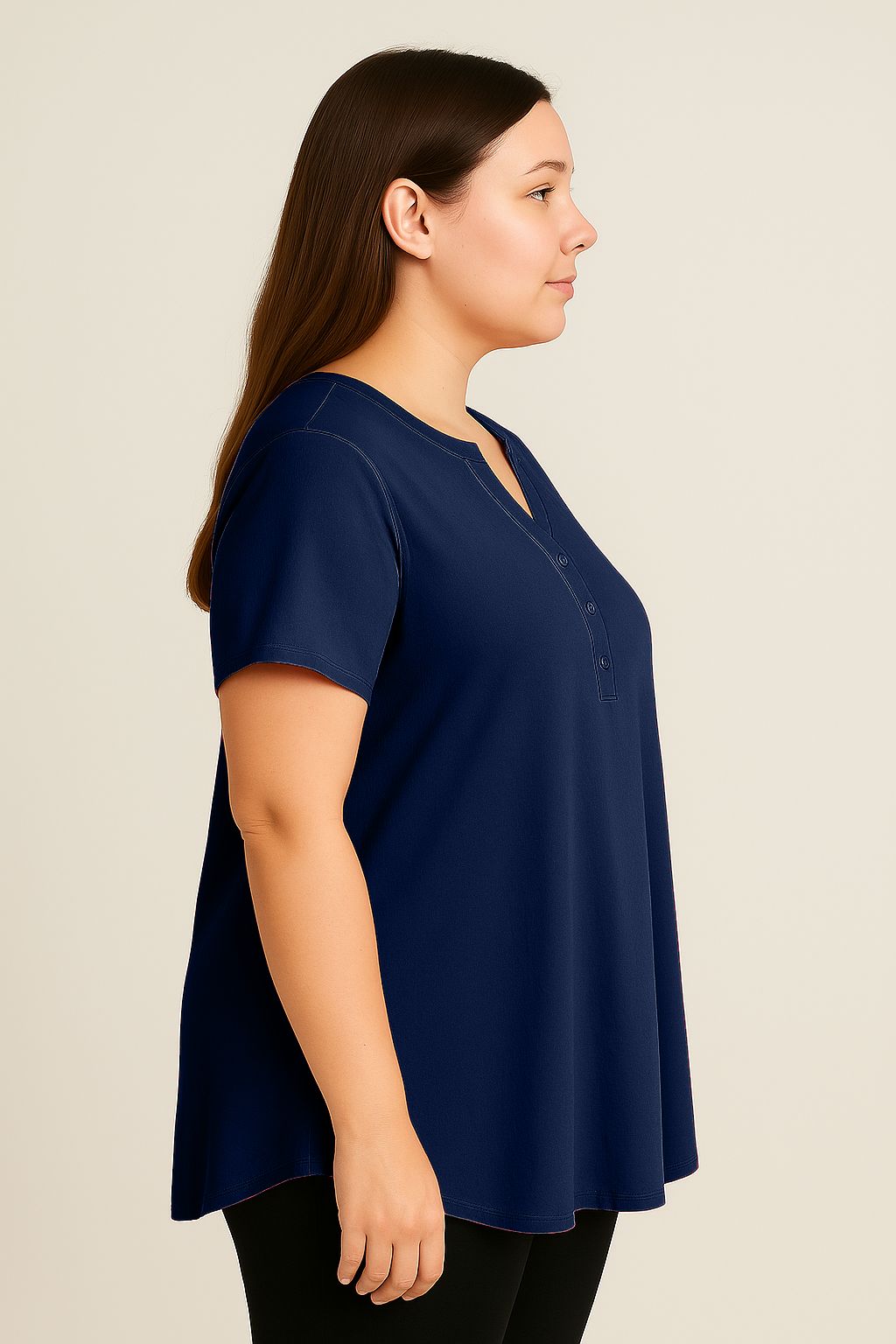 Blusa tinta unita scollo coreana