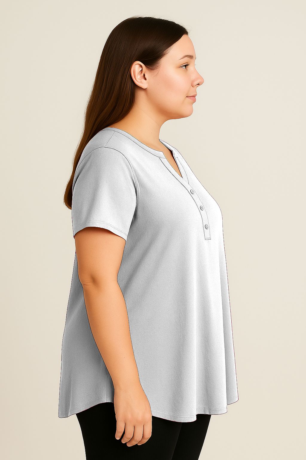 Blusa tinta unita scollo coreana