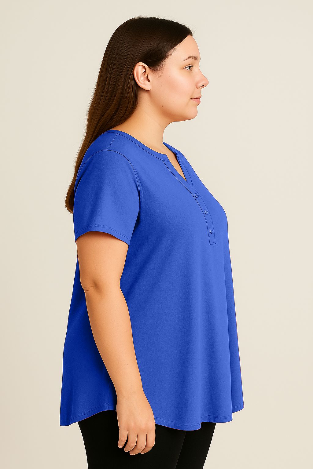Blusa tinta unita scollo coreana