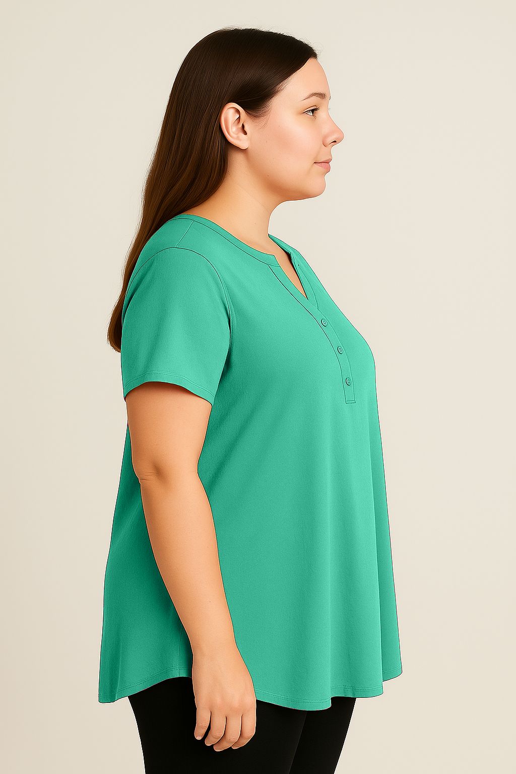 Blusa tinta unita scollo coreana