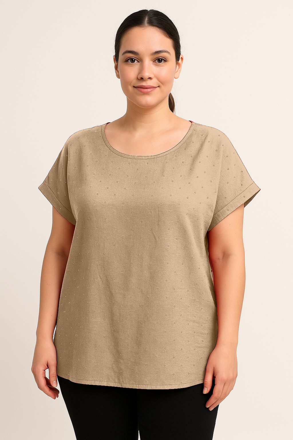 Maglia tinta unita brillantini