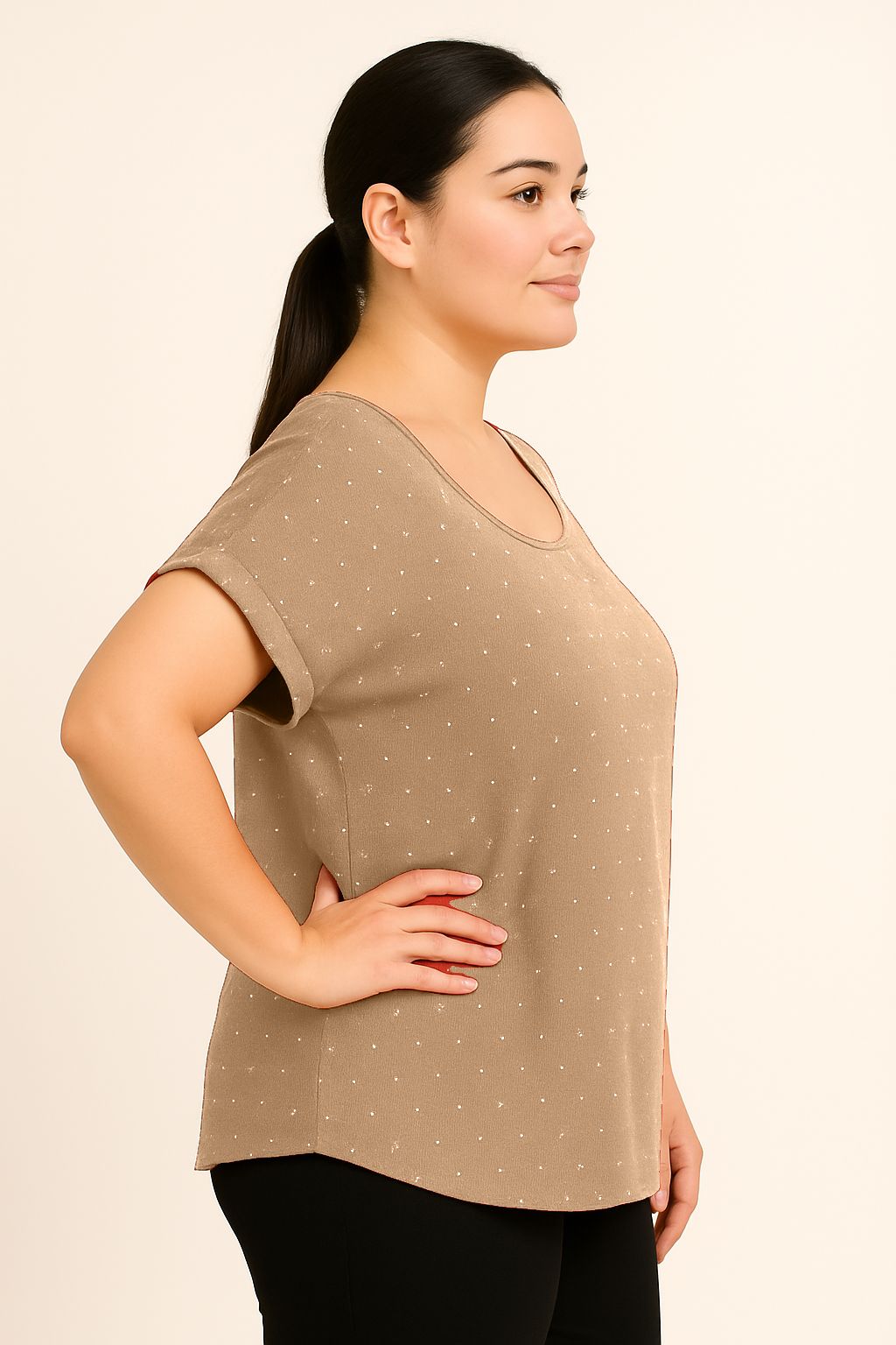 Maglia tinta unita brillantini