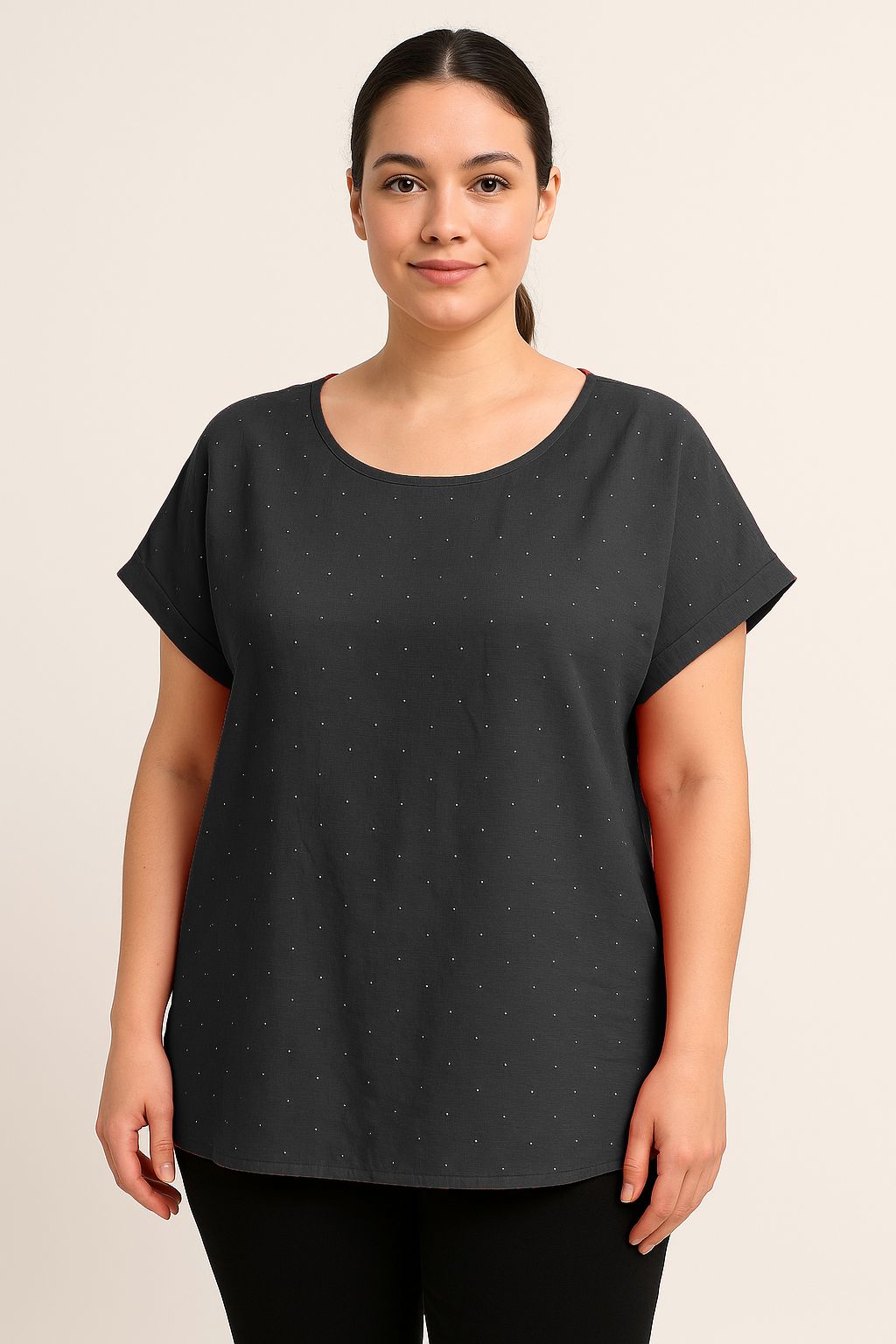 Maglia tinta unita brillantini