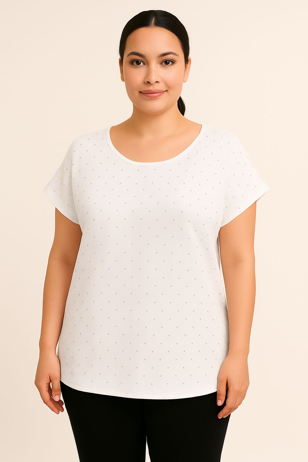 Maglia tinta unita brillantini