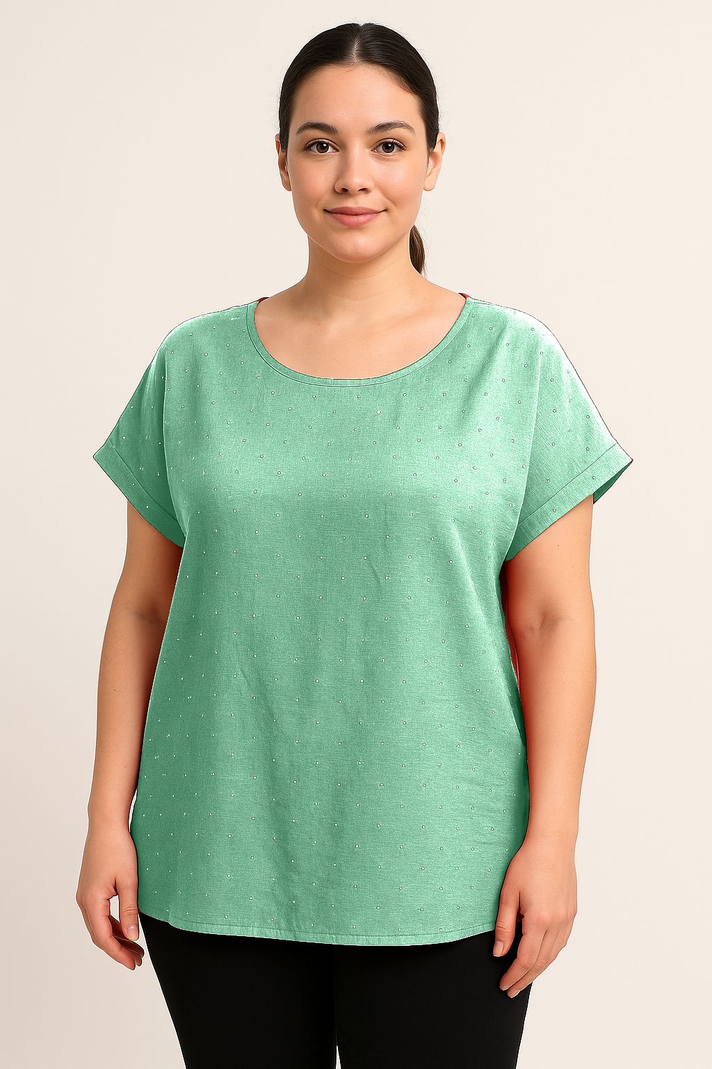 Maglia tinta unita brillantini
