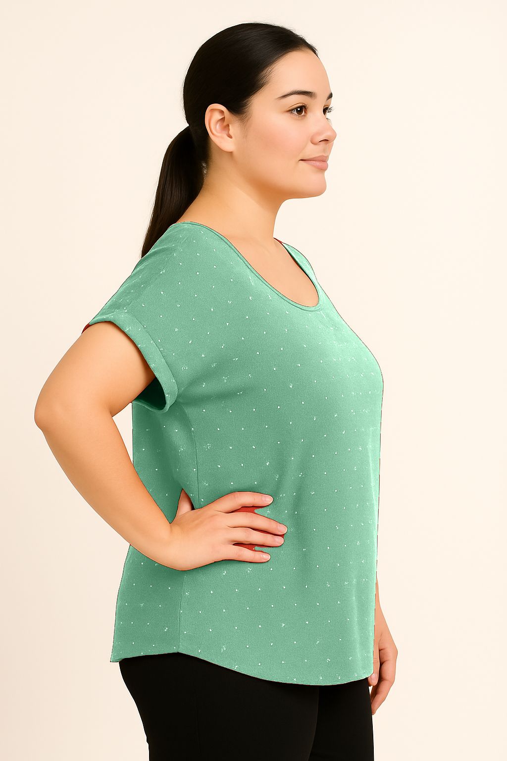 Maglia tinta unita brillantini