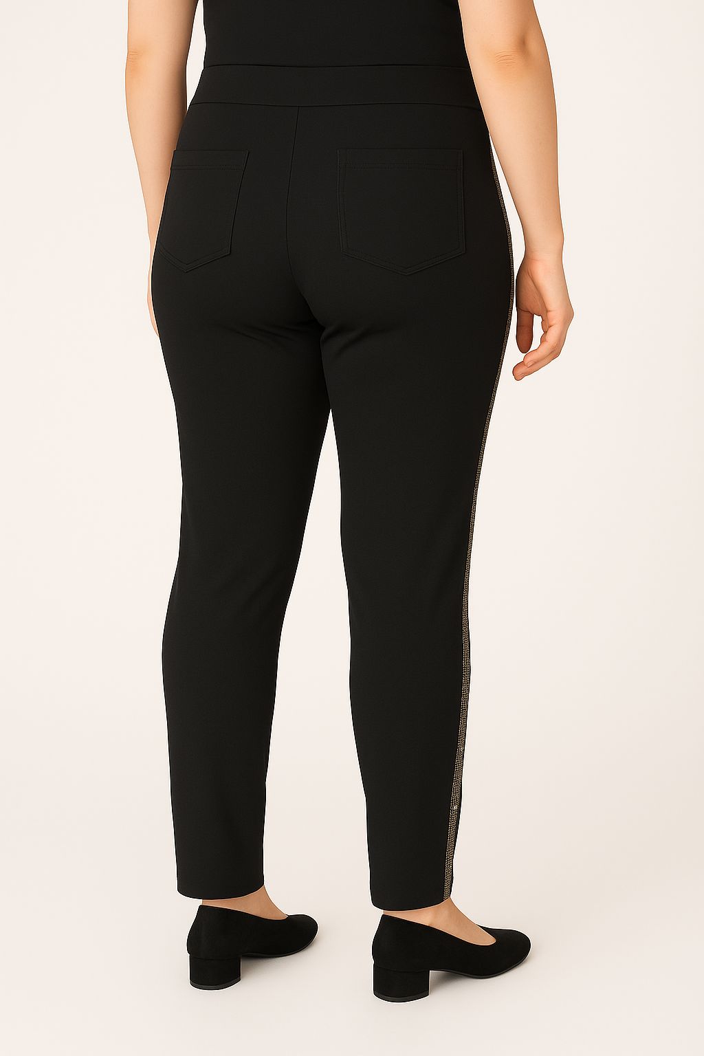 Pantalone riga brillantini