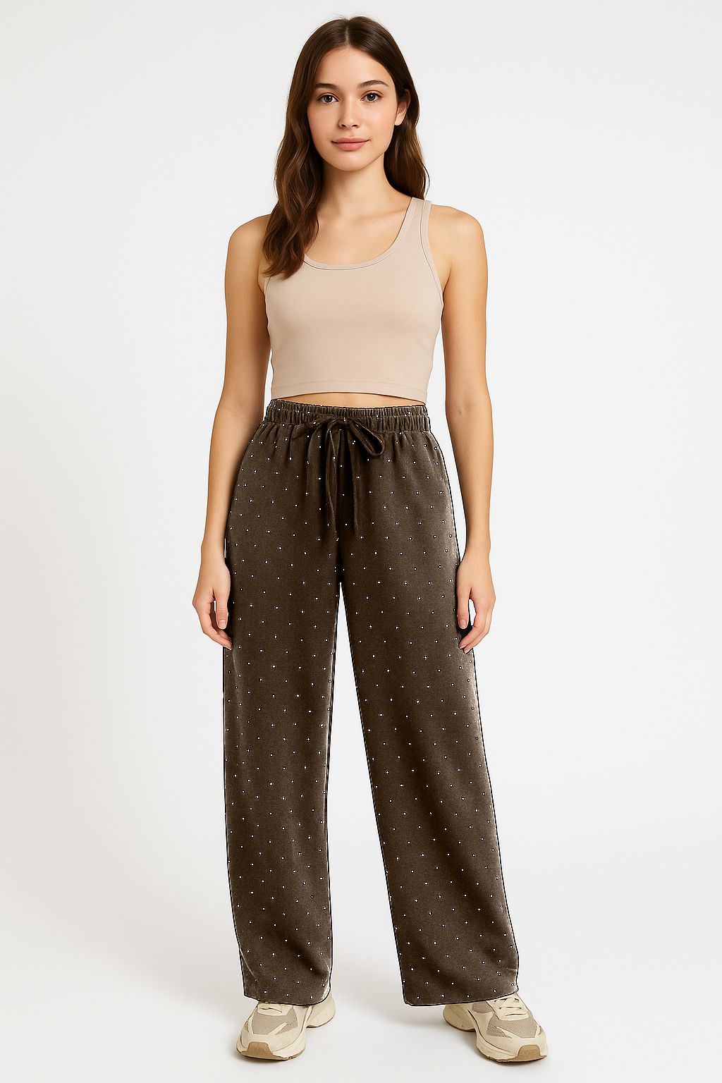 Pantaloni palazzo brillantini