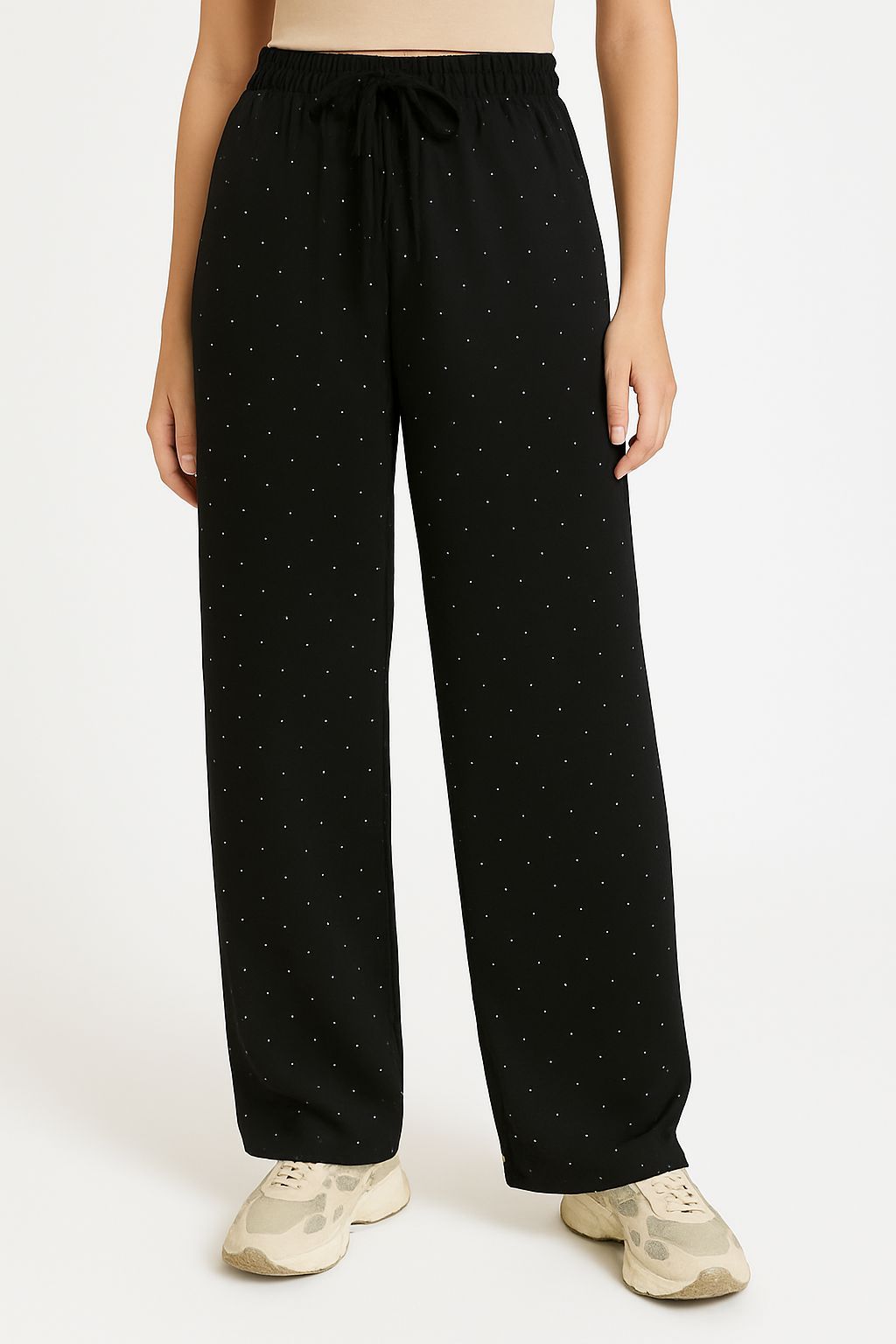 Pantaloni palazzo brillantini