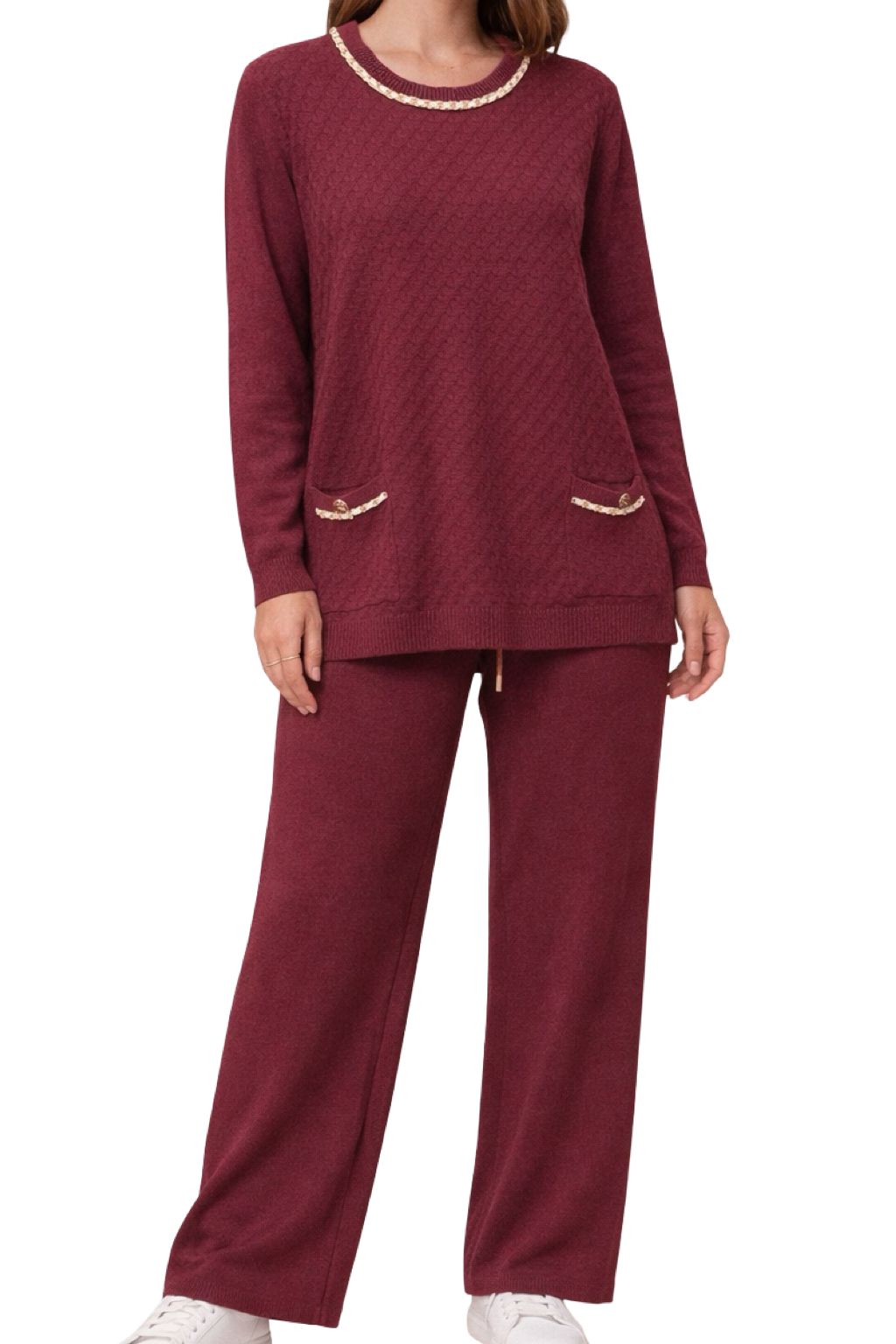 Coordinato in Lana Dettagli Dorati