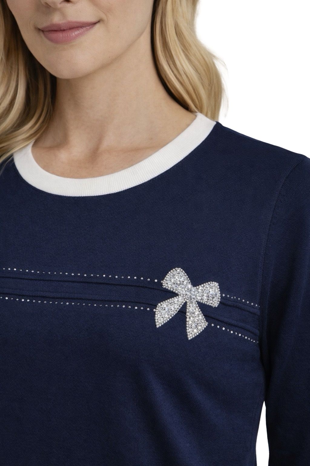 Maglia Rasata in Filo con Fiocco