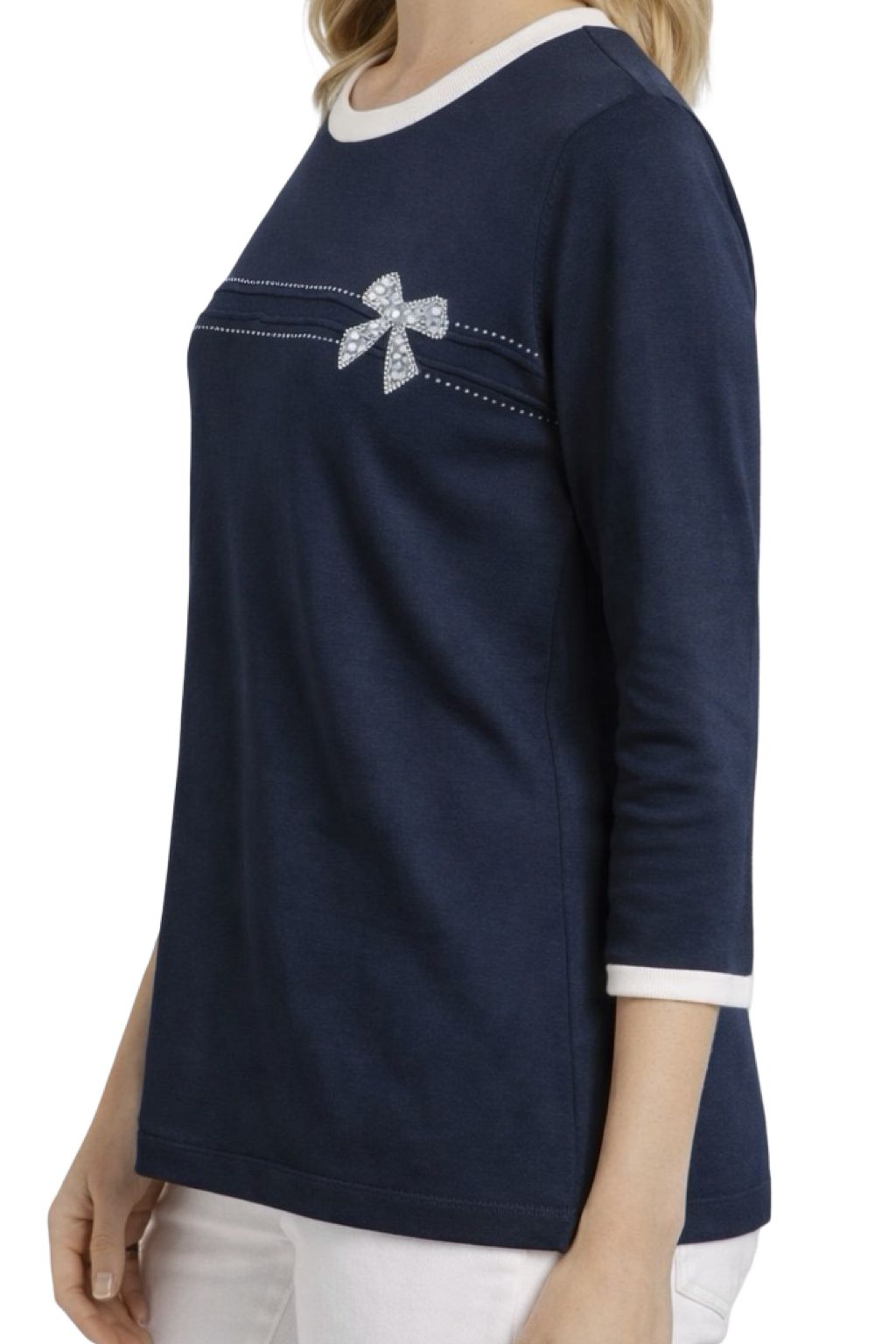 Maglia Rasata in Filo con Fiocco