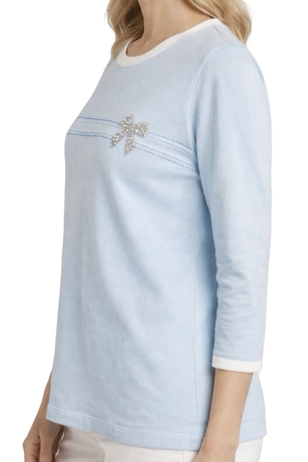 Maglia Rasata in Filo con Fiocco