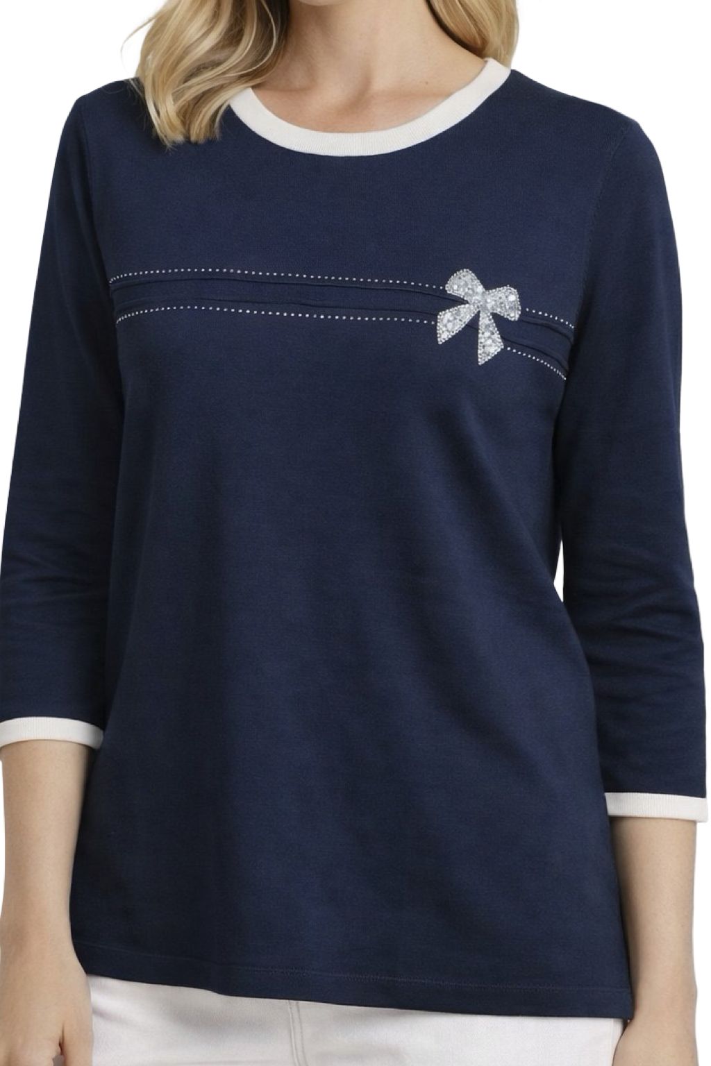 Maglia Rasata in Filo con Fiocco