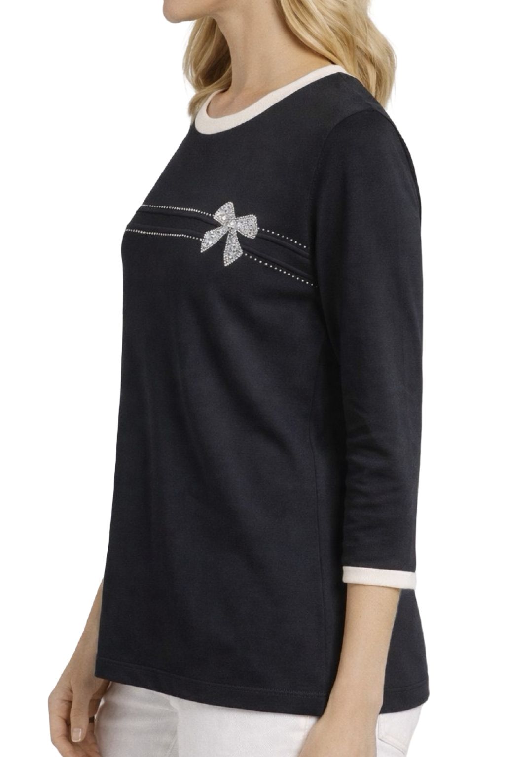 Maglia Rasata in Filo con Fiocco