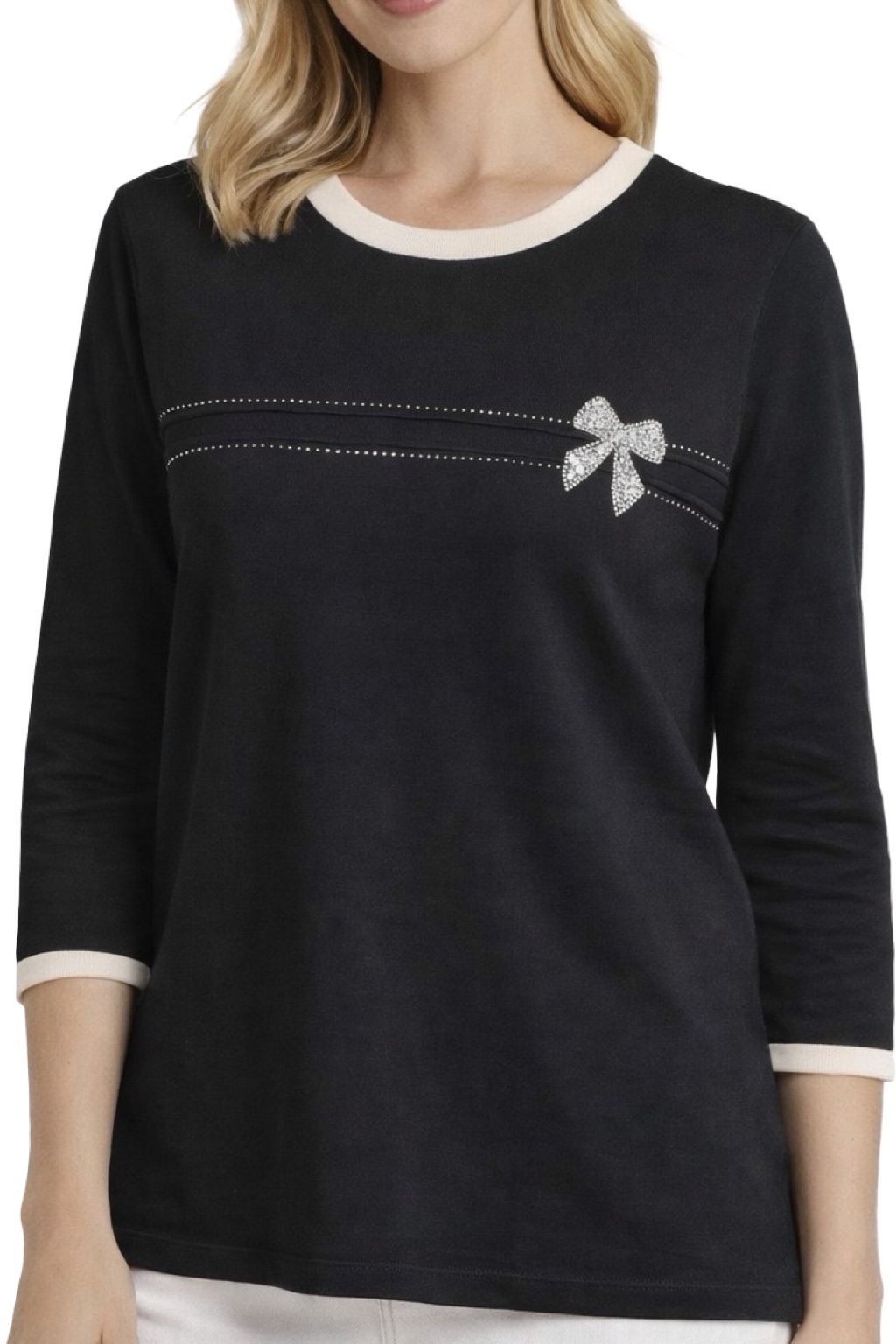 Maglia Rasata in Filo con Fiocco