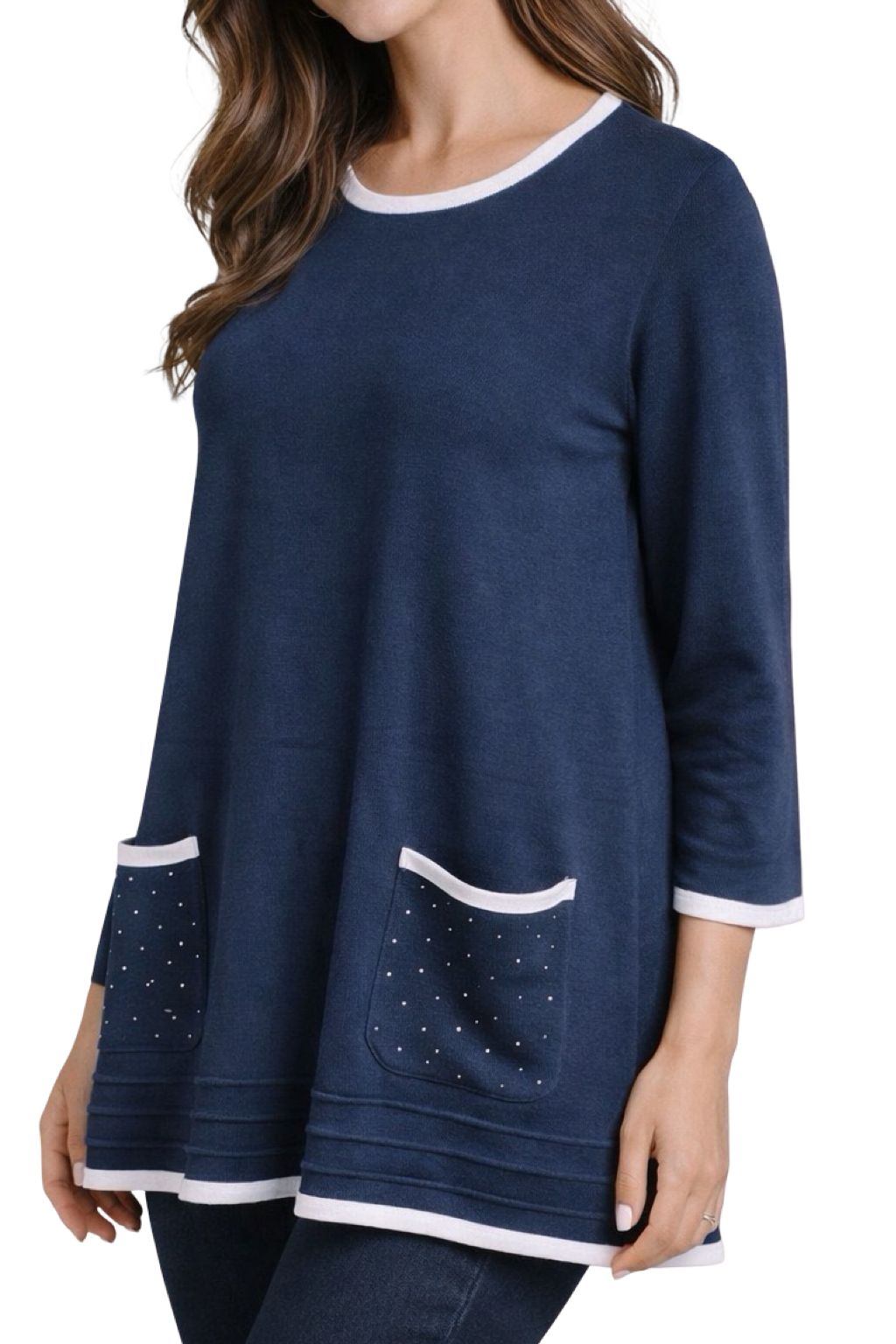 Maglia Lunga Brillantini su Tasche