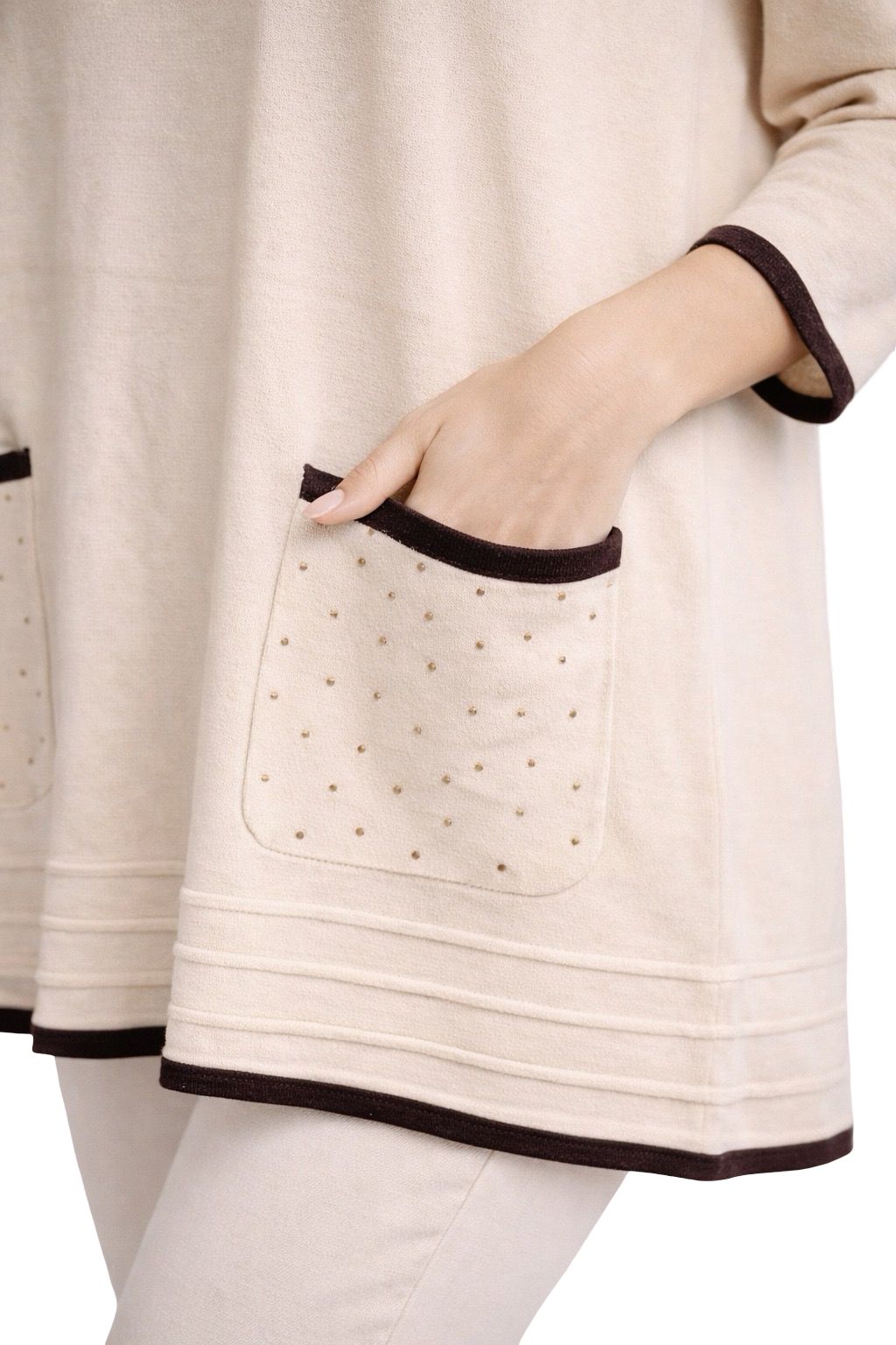 Maglia Lunga Brillantini su Tasche