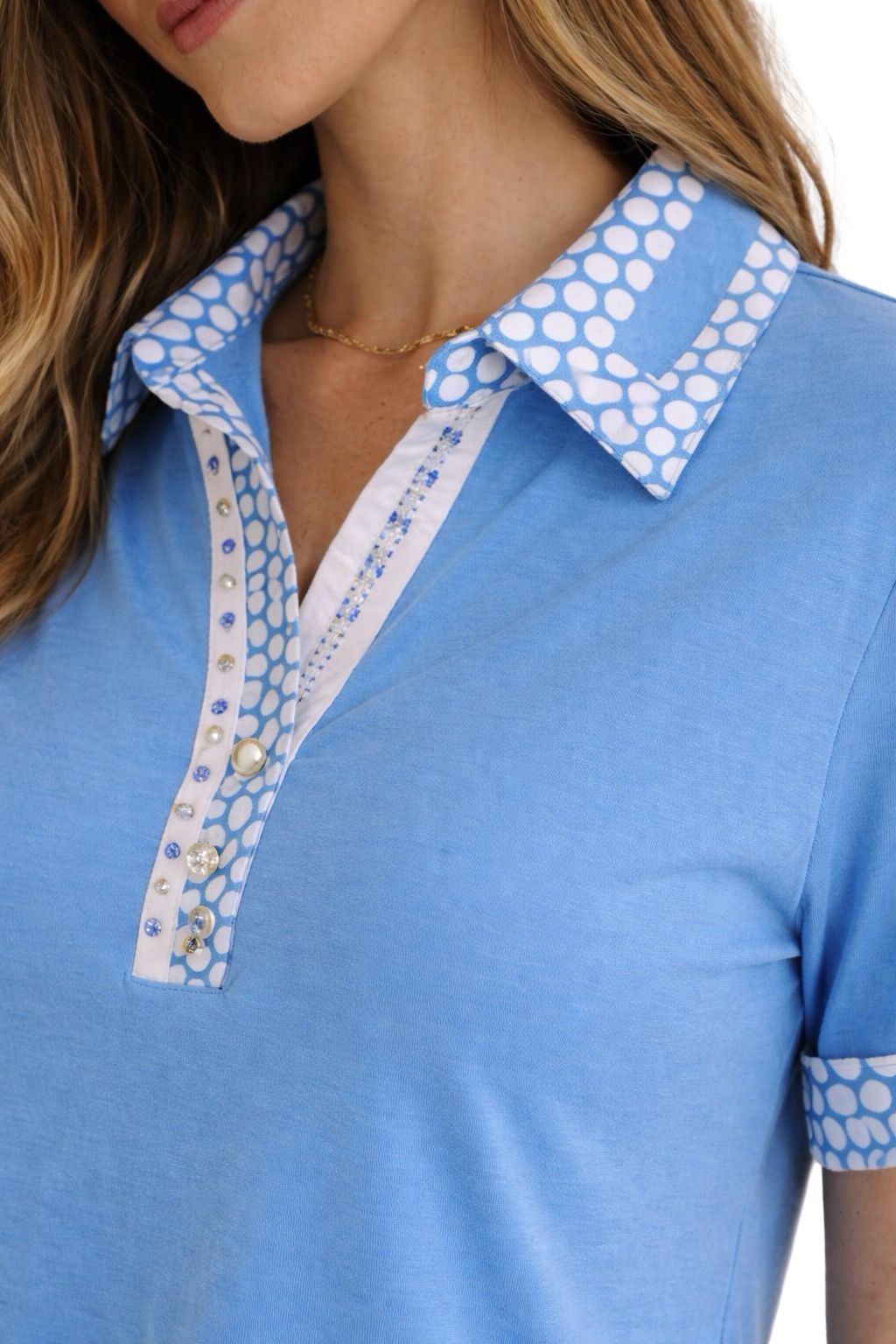 Polo con Dettagli Pois